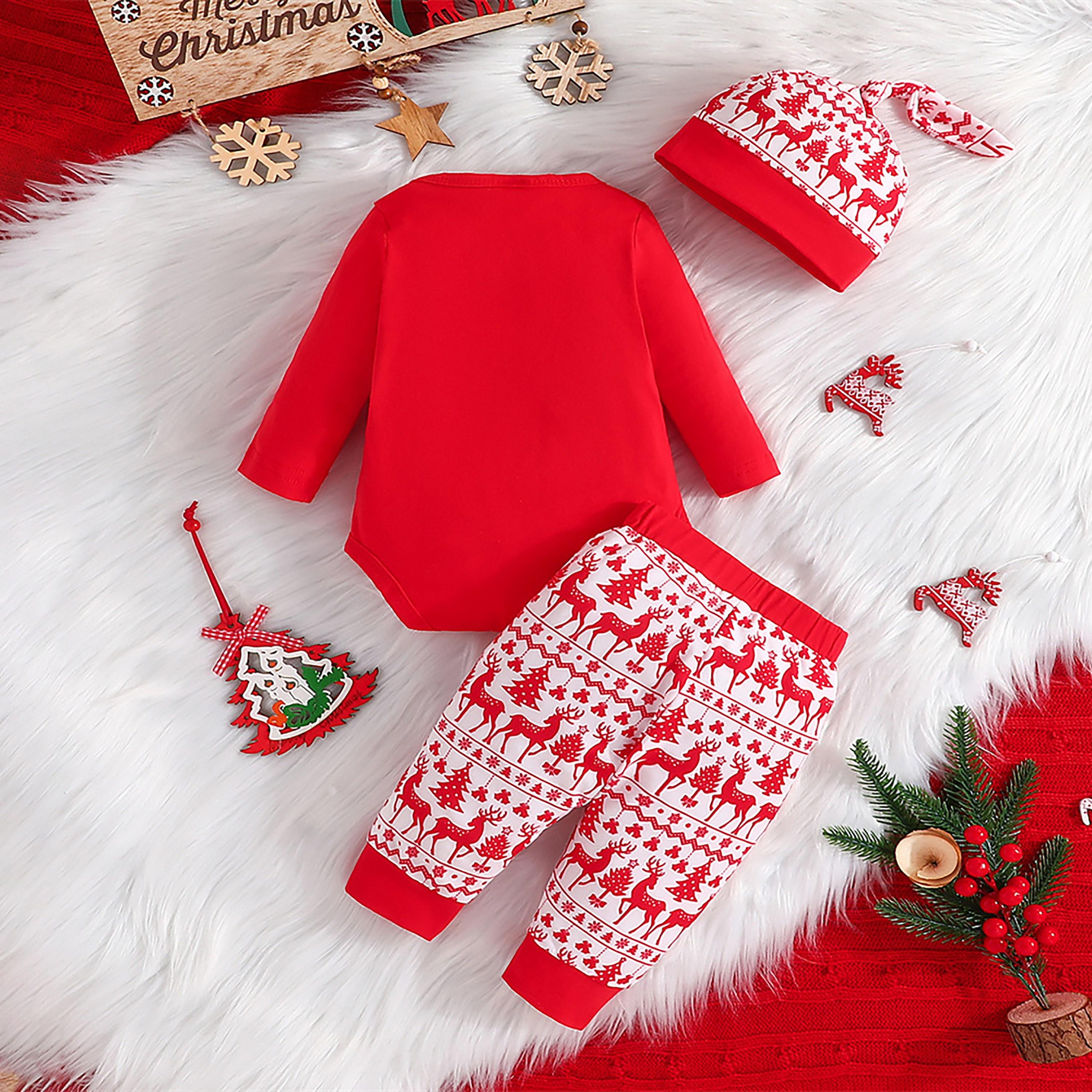 مجموعة بودي سوت بطبعة راينديير ووندرلاند مع بنطال وقبعة للأطفال 3 قطع من بيبيكلو-baby-girls-clothing-setsandcoords-image-2