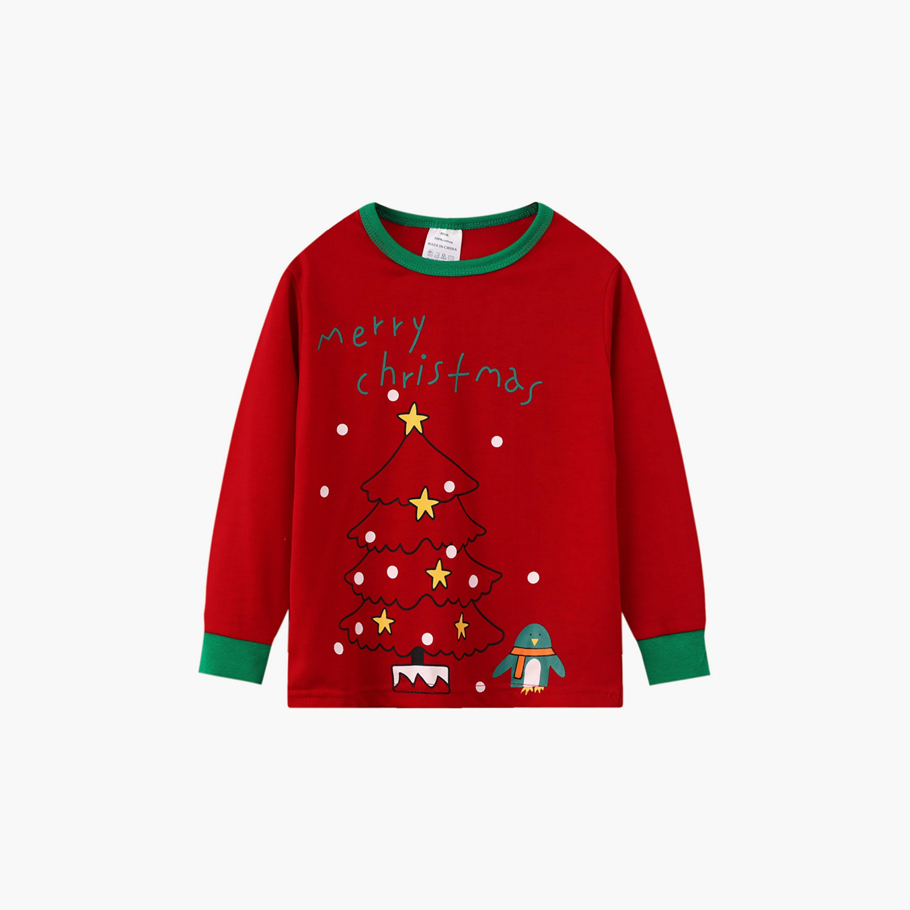 مجموعة تيشيرت وبيجامة مطبوعين ميرري كرييسماس للأطفال قطعتين من بيبيكلو-boys-clothing-nightwear-image-3
