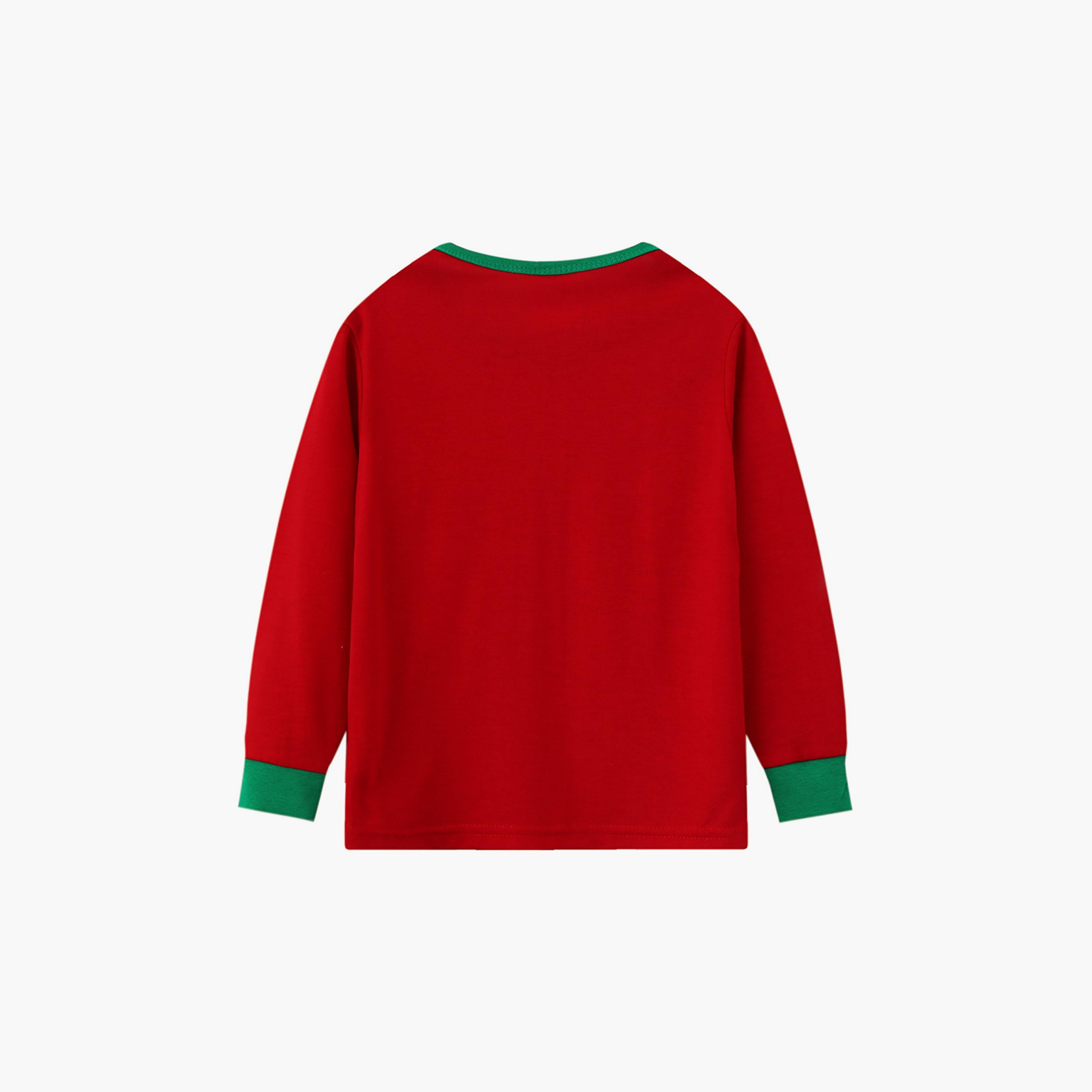 مجموعة تيشيرت وبيجامة مطبوعين ميرري كرييسماس للأطفال قطعتين من بيبيكلو-boys-clothing-nightwear-image-4