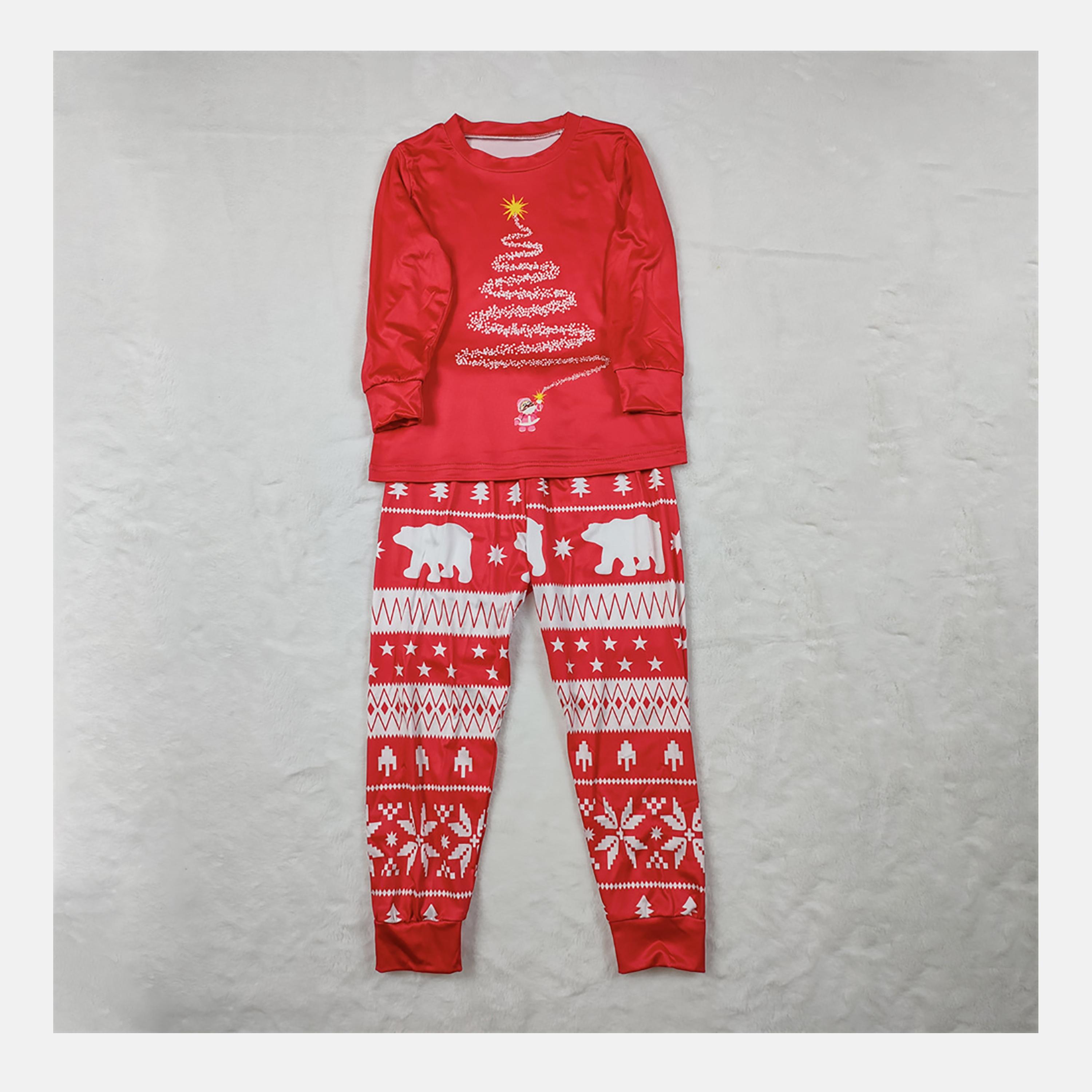 Babyqlo 2-Piece Kid's Christmas Tree Printed T-Shirt with Printed Joggers Set-boys-clothing-nightwear-image-3