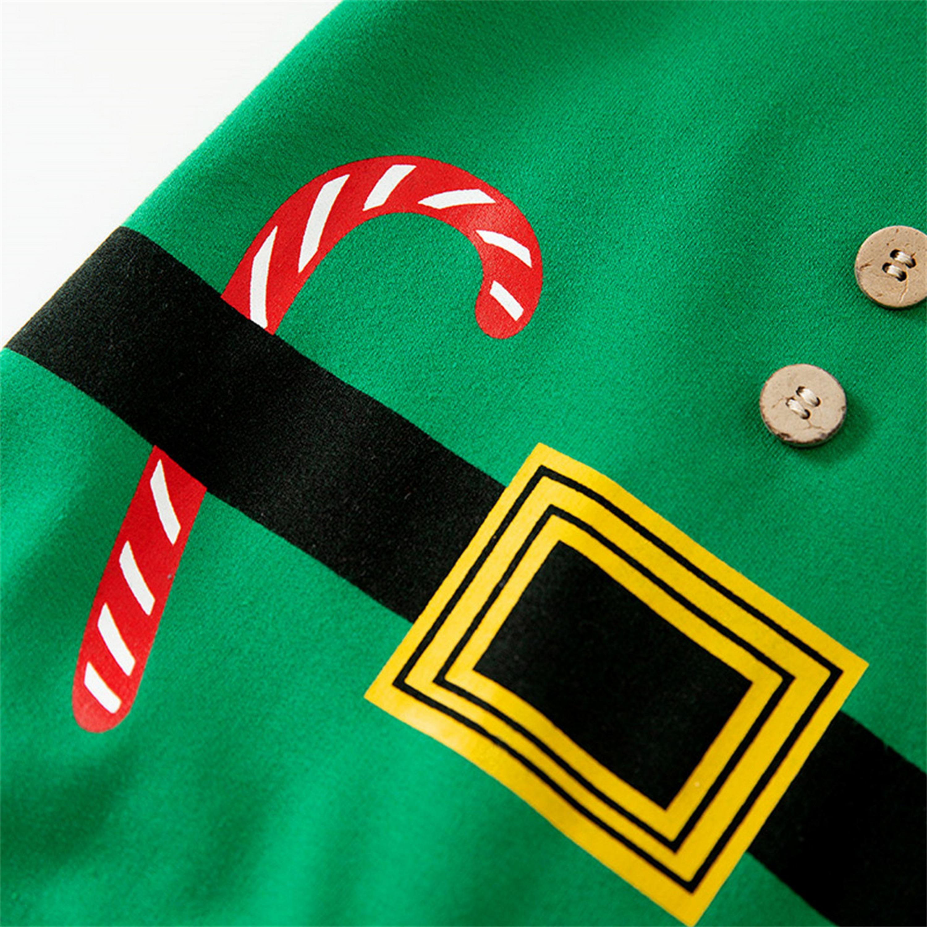 Babyqlo 2-Piece Little Santa's Helper Green Romper with Cap-baby-boys-clothing-bodysuits-image-4