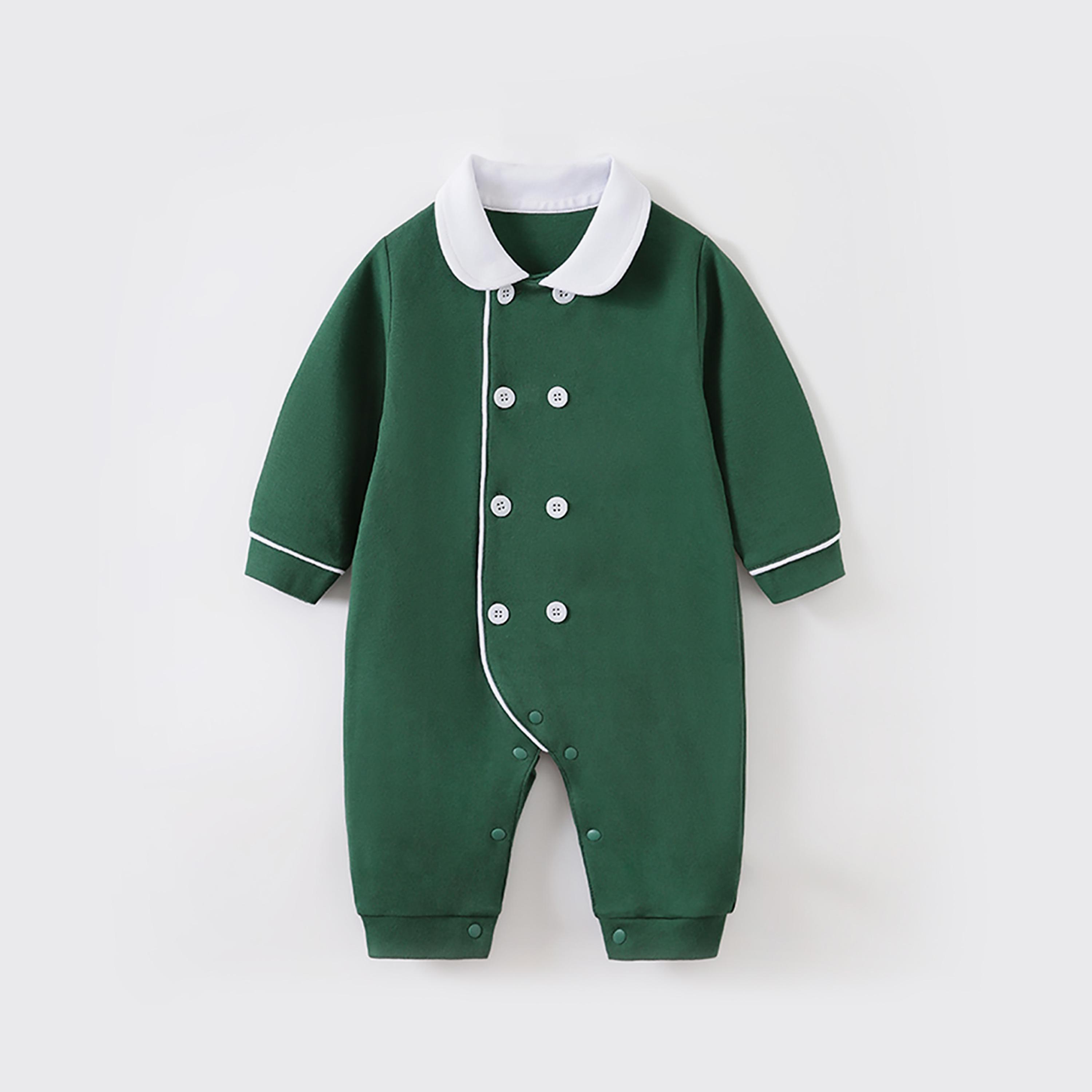 Babyqlo Kid's Christmas Elegance Green Solid Bodysuit-baby-girls-clothing-bodysuits-image-1