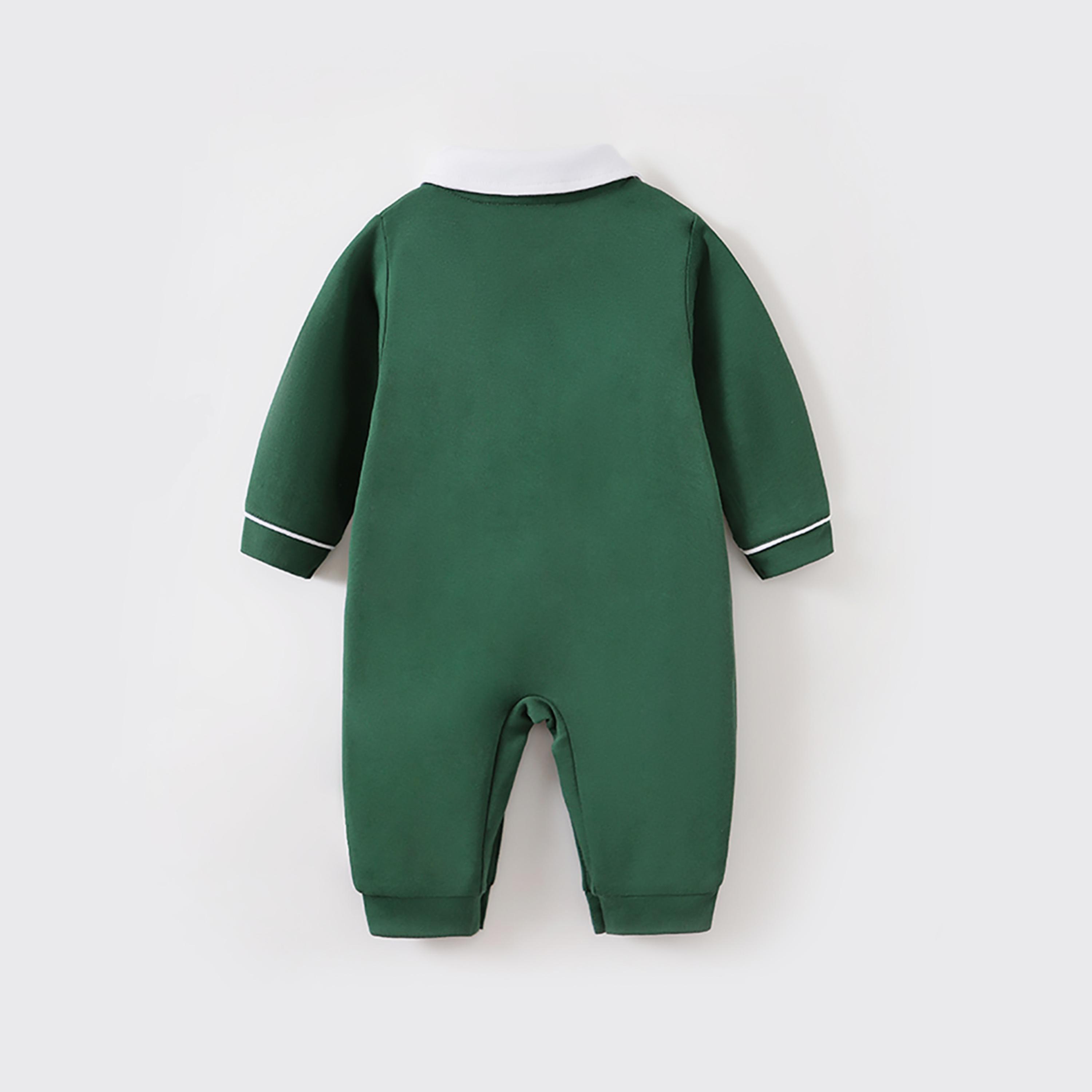 Babyqlo Kid's Christmas Elegance Green Solid Bodysuit-baby-girls-clothing-bodysuits-image-2