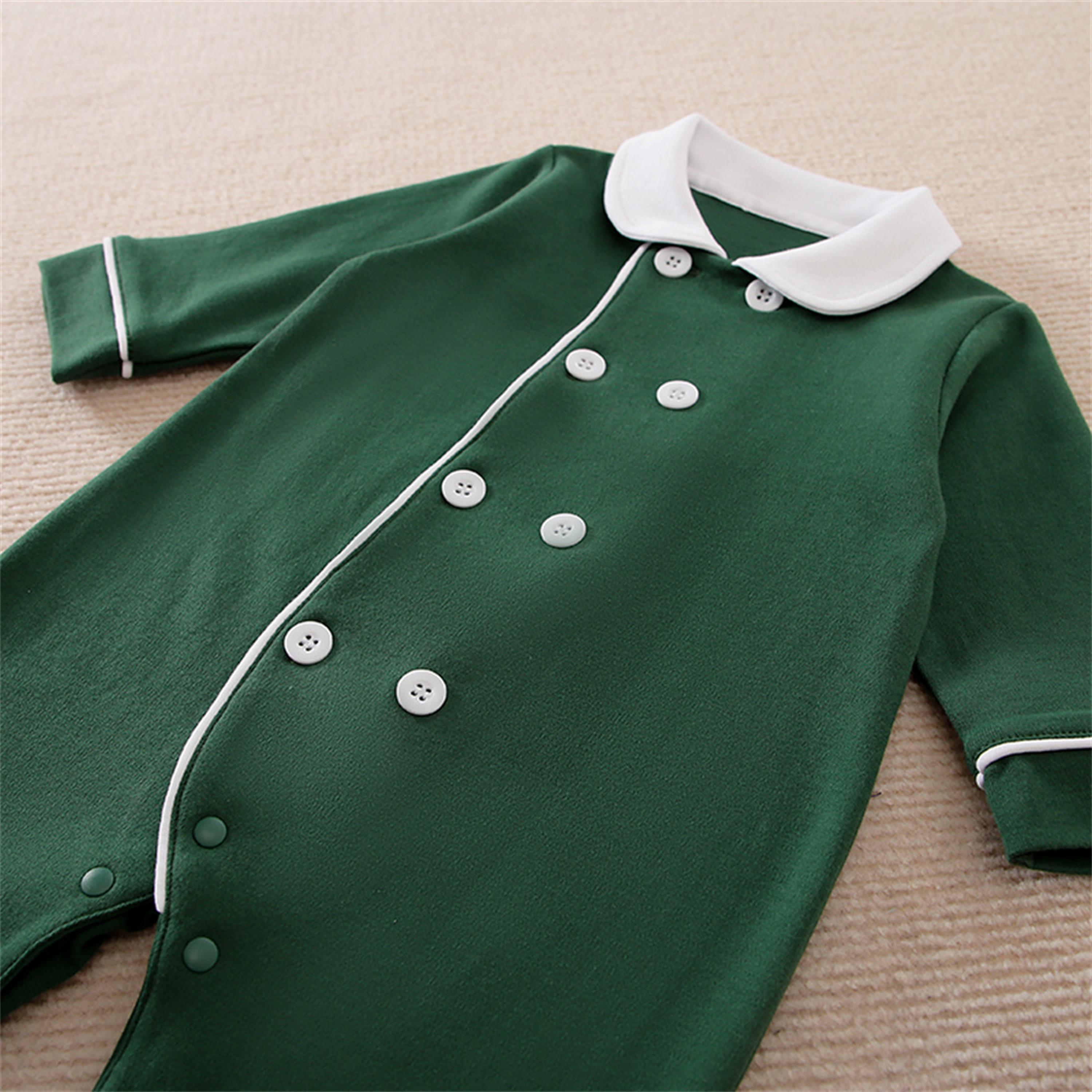 Babyqlo Kid's Christmas Elegance Green Solid Bodysuit-baby-girls-clothing-bodysuits-image-3