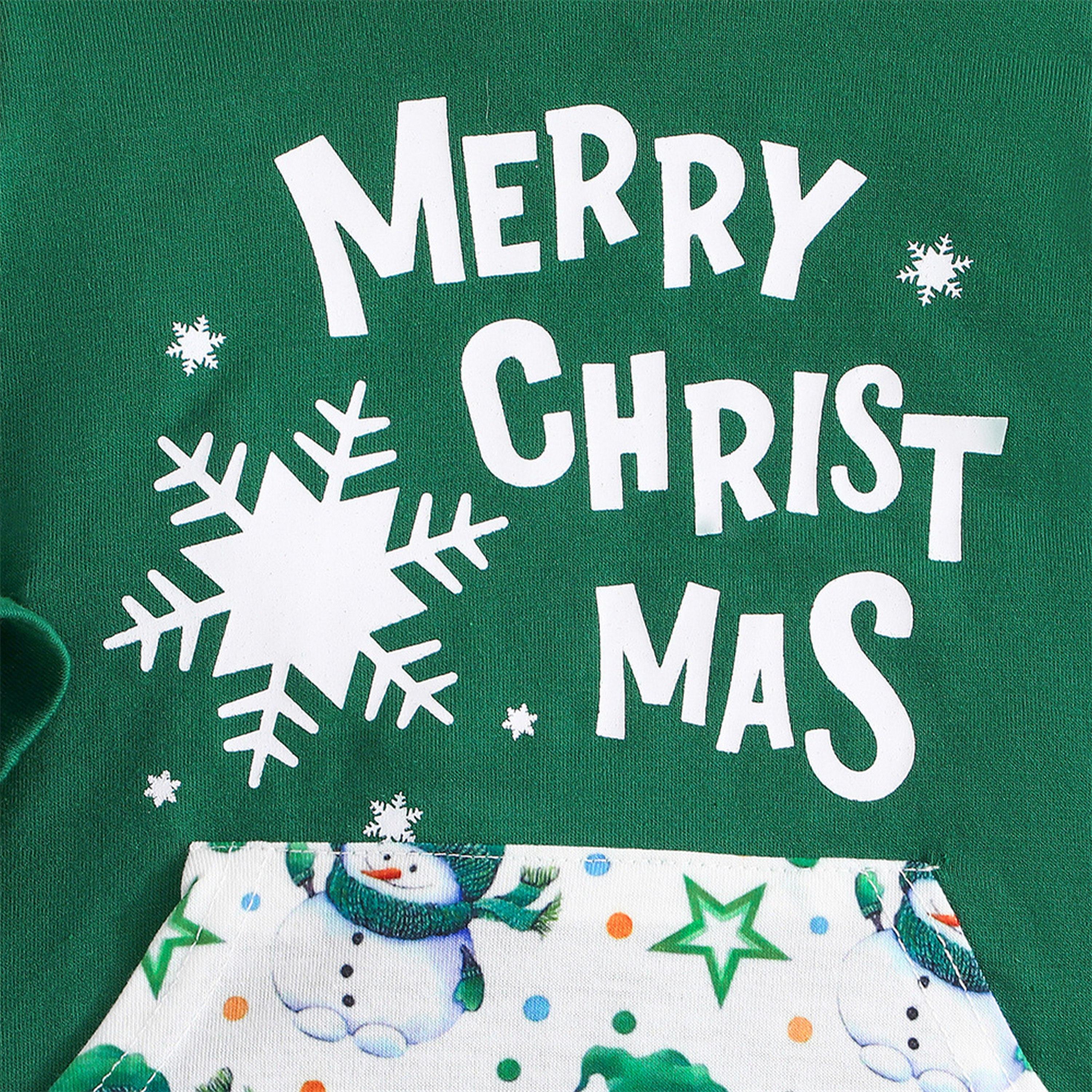 Babyqlo Kid's Merry Christmas Printed White & Green Romper-baby-girls-clothing-rompers-image-4