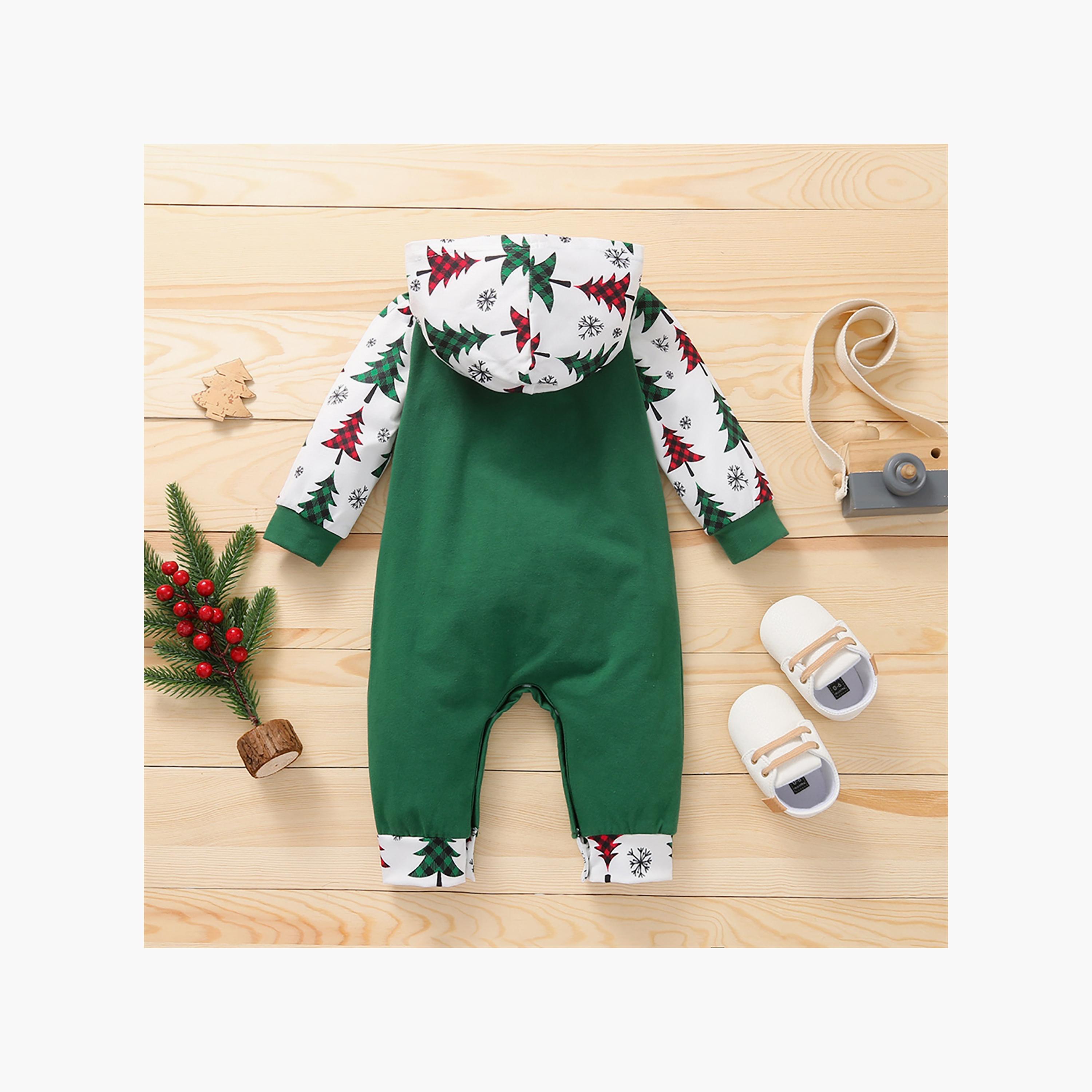Babyqlo Kid's Christmas Printed Overall with Hoodie-baby-girls-clothing-rompers-image-2