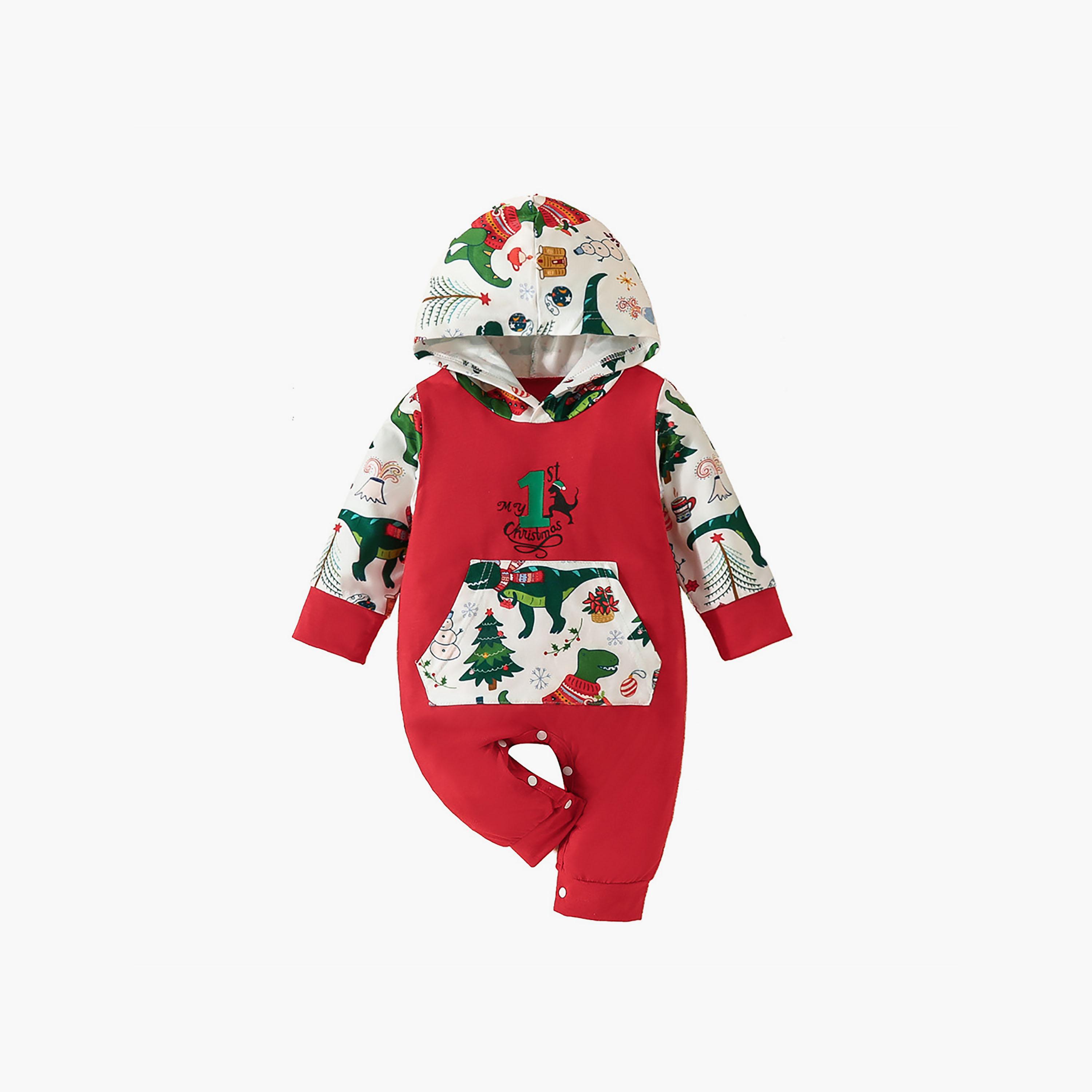 Babyqlo My First Christmas Printed Overall Rompers-baby-boys-clothing-rompers-image-1