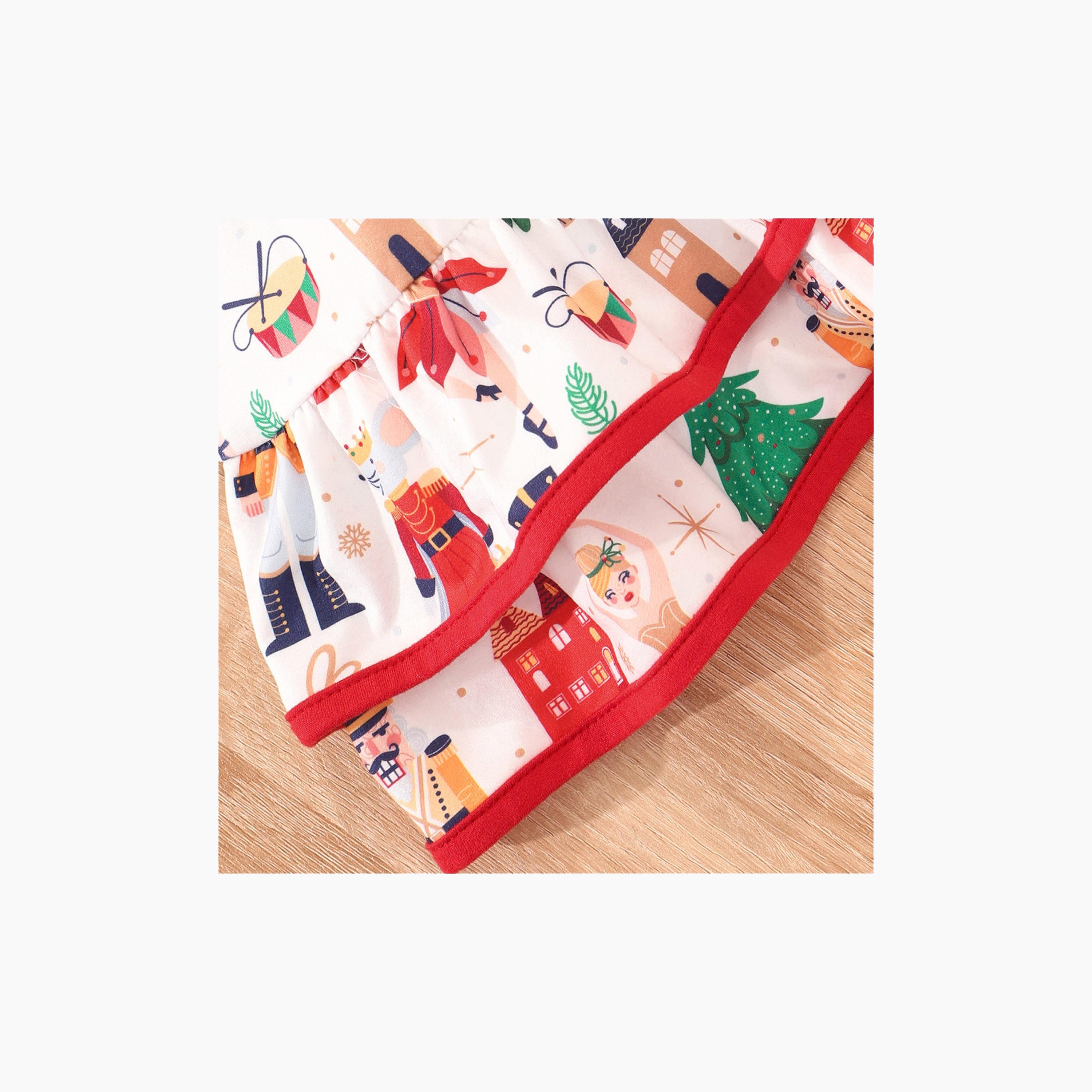 Babyqlo Nutcracker & Christmas Tree Printed Party Dress-girls-clothing-dressesandjumpsuits-image-6