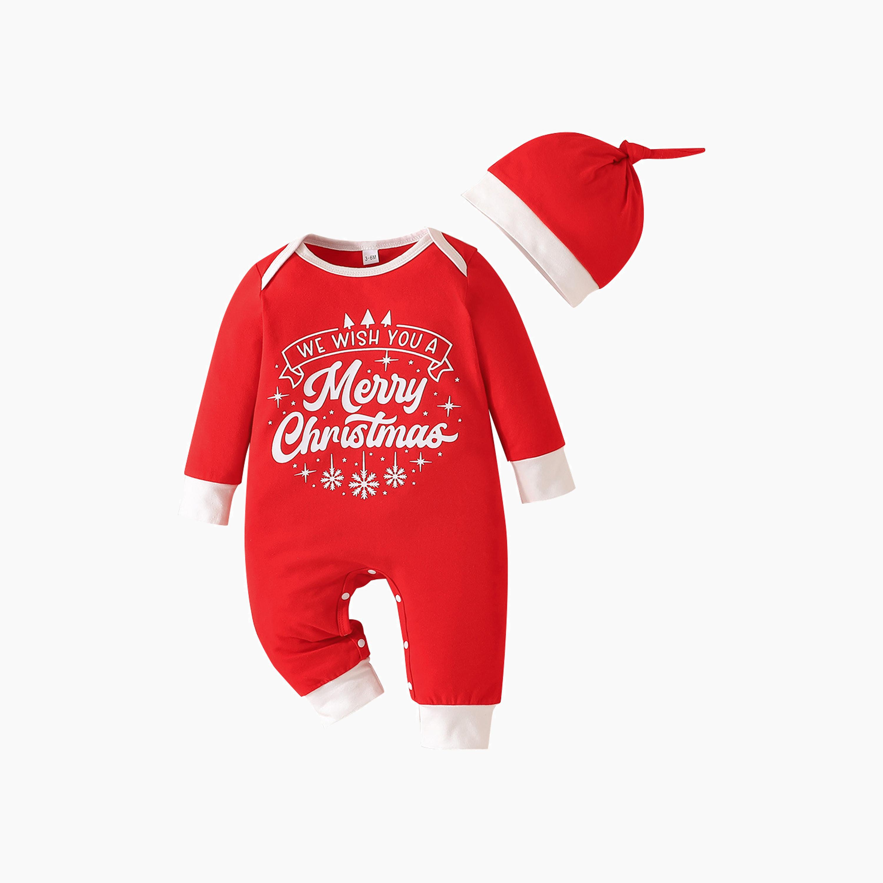 Babyqlo 2-Piece Merry Christmas-Theme Printed Romper with Cap-baby-boys-clothing-rompers-image-1