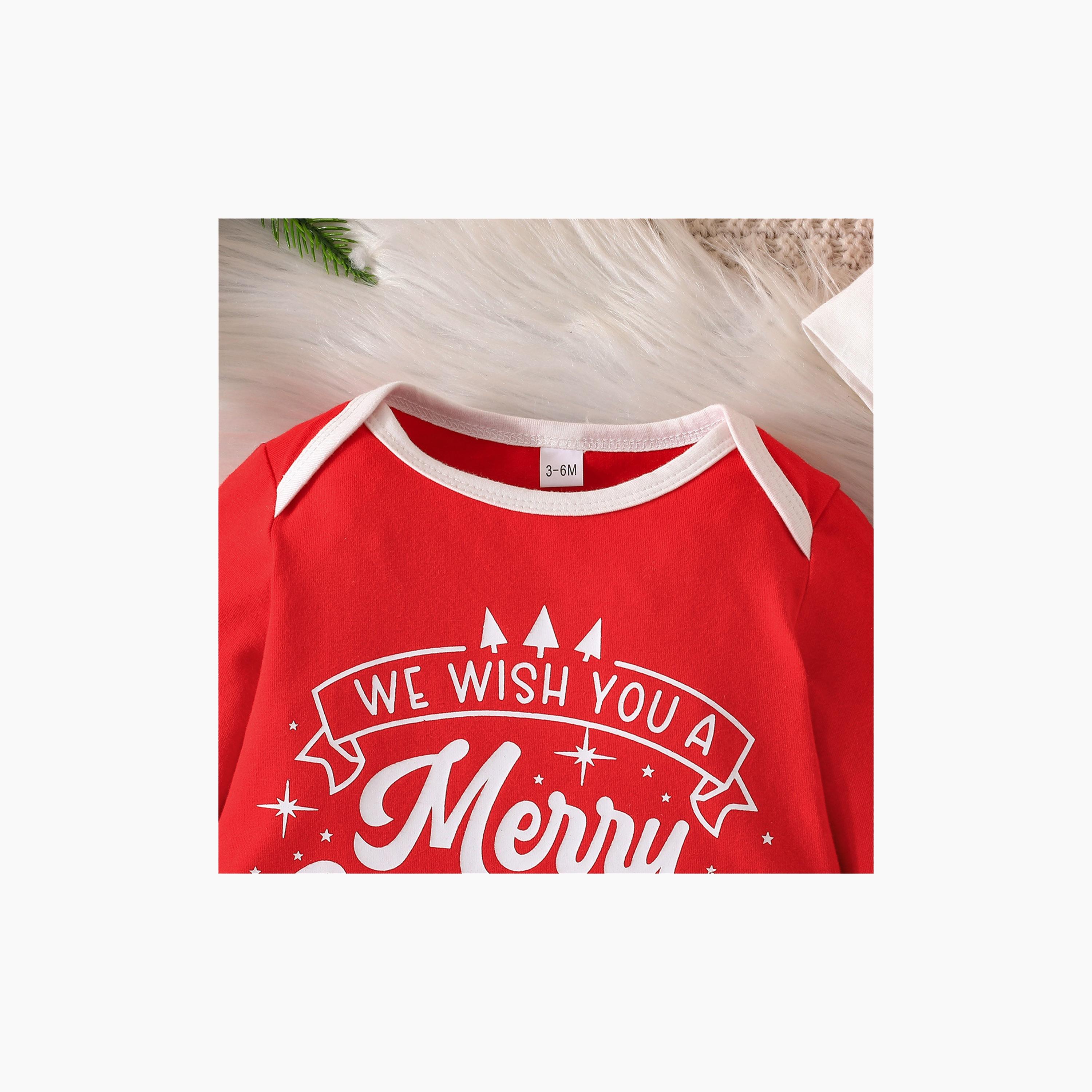 Babyqlo 2-Piece Merry Christmas-Theme Printed Romper with Cap-baby-boys-clothing-rompers-image-2