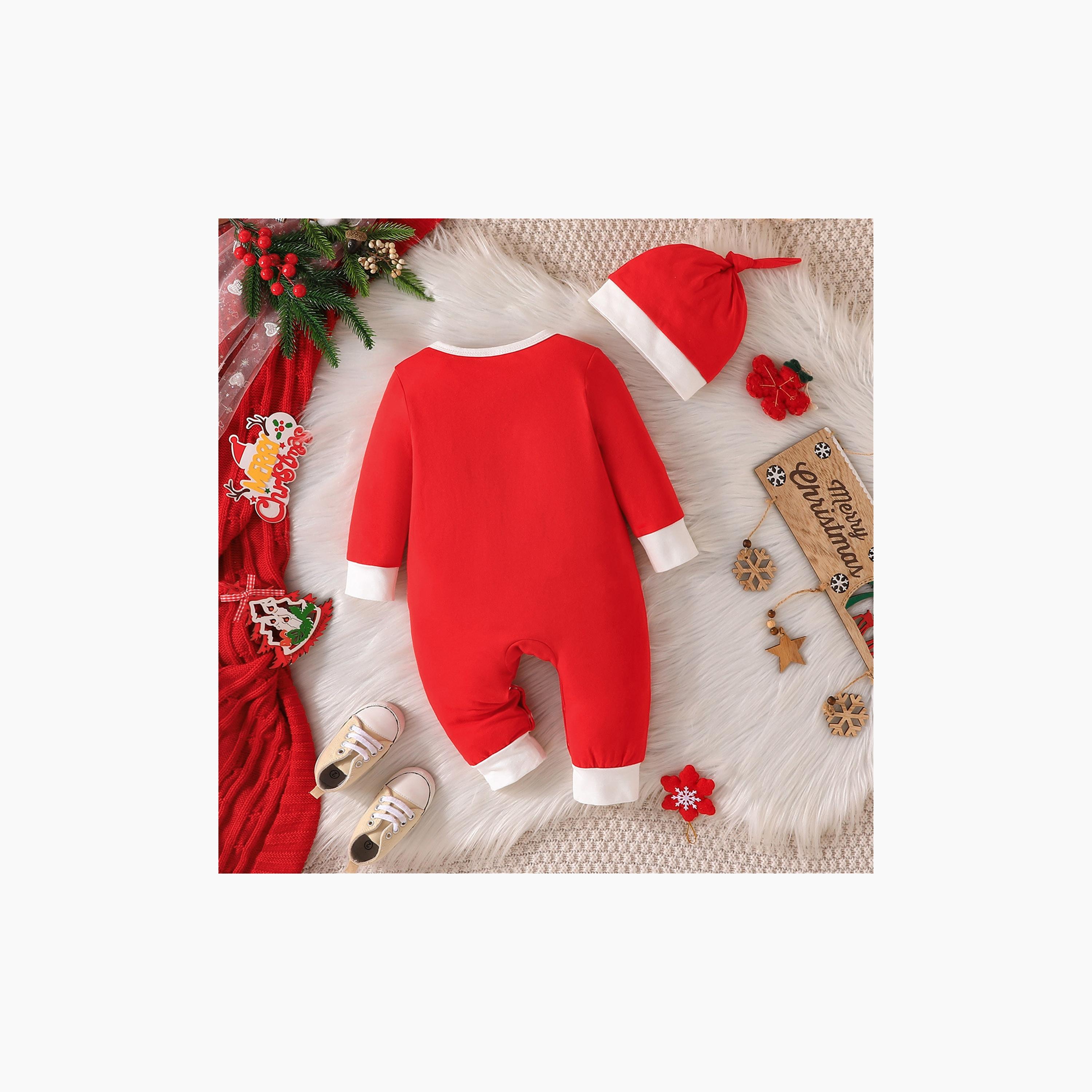 Babyqlo 2-Piece Merry Christmas-Theme Printed Romper with Cap-baby-boys-clothing-rompers-image-5