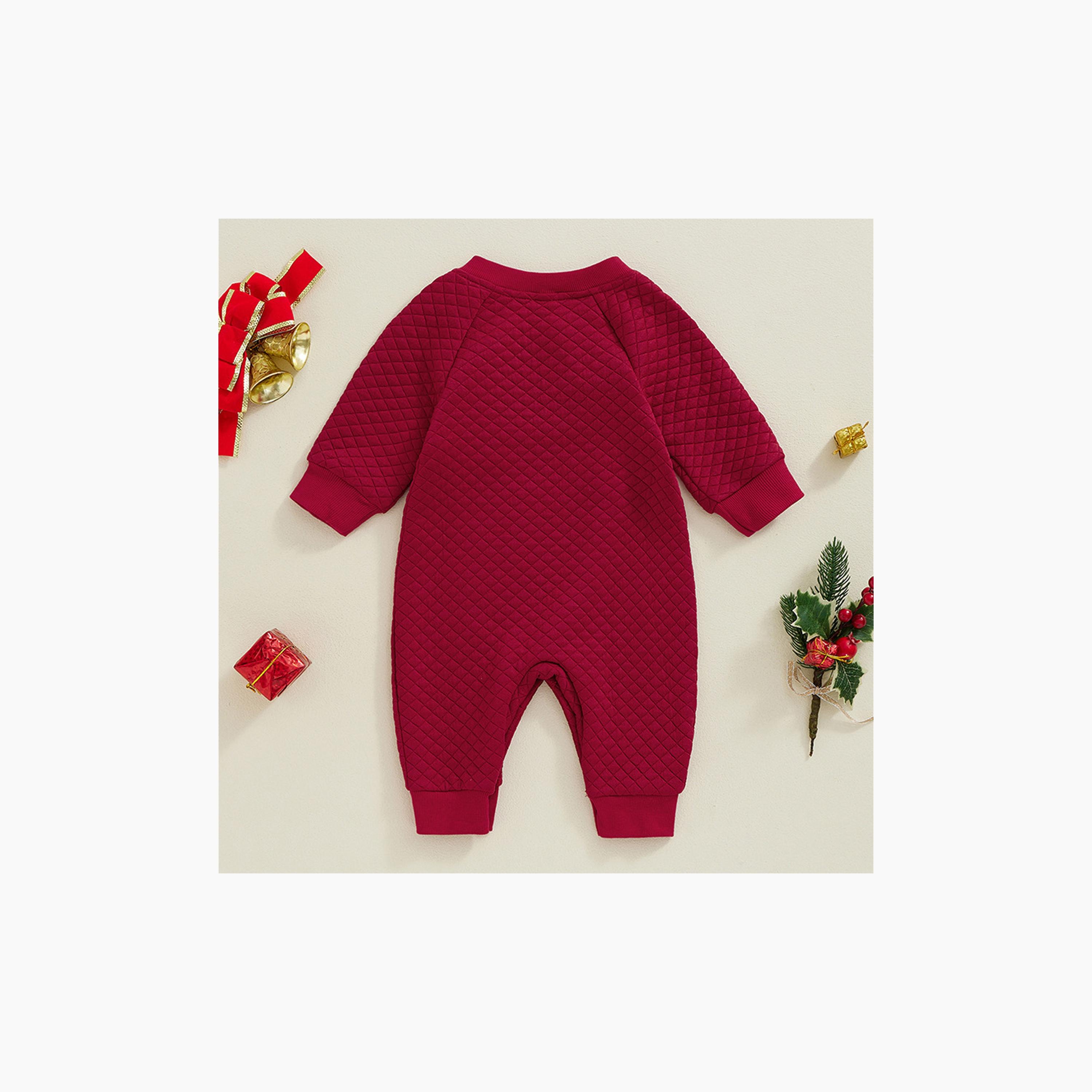 Babyqlo Quilted Santa Christmas-Theme Printed Romper-baby-boys-clothing-rompers-image-2