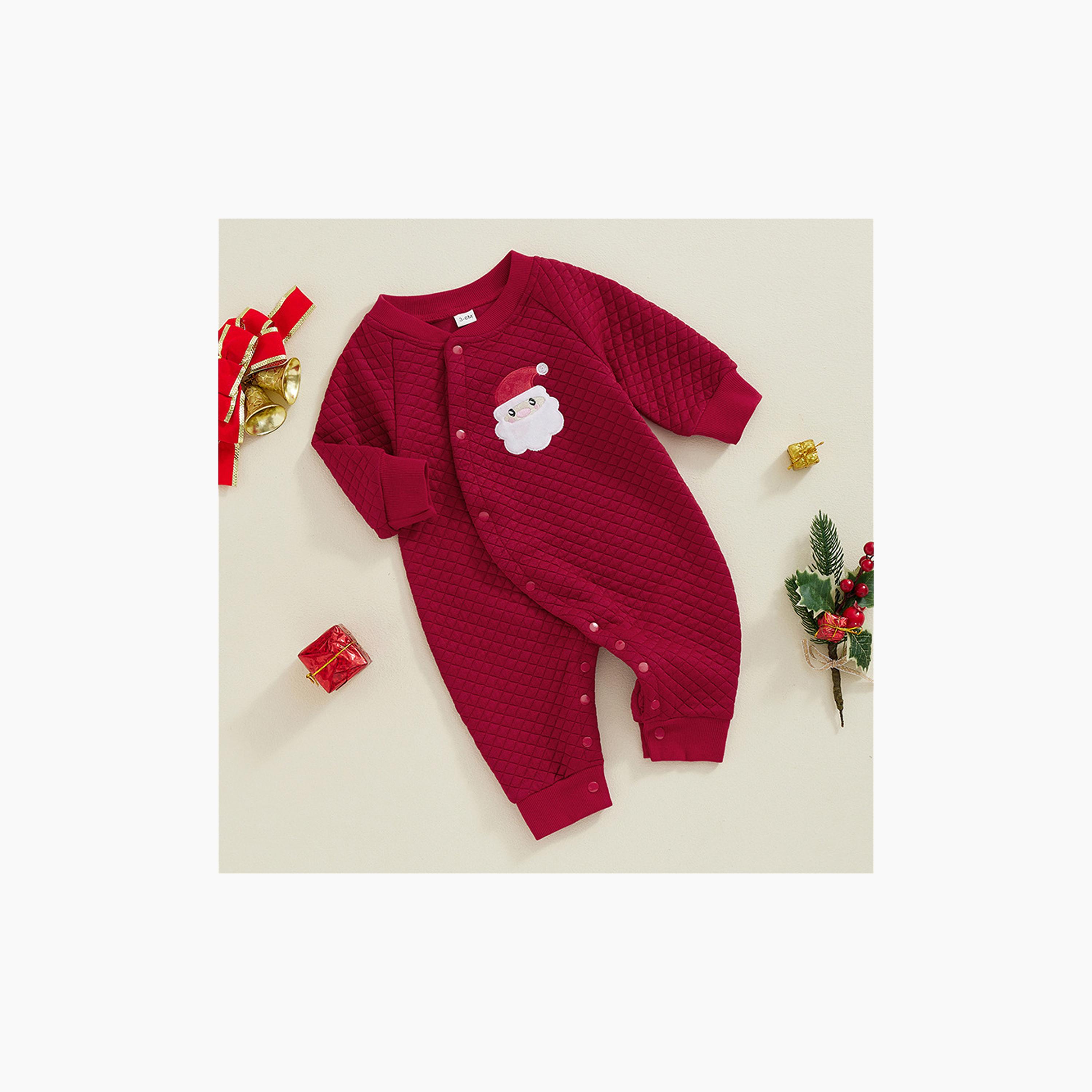 Babyqlo Quilted Santa Christmas-Theme Printed Romper-baby-boys-clothing-rompers-image-3