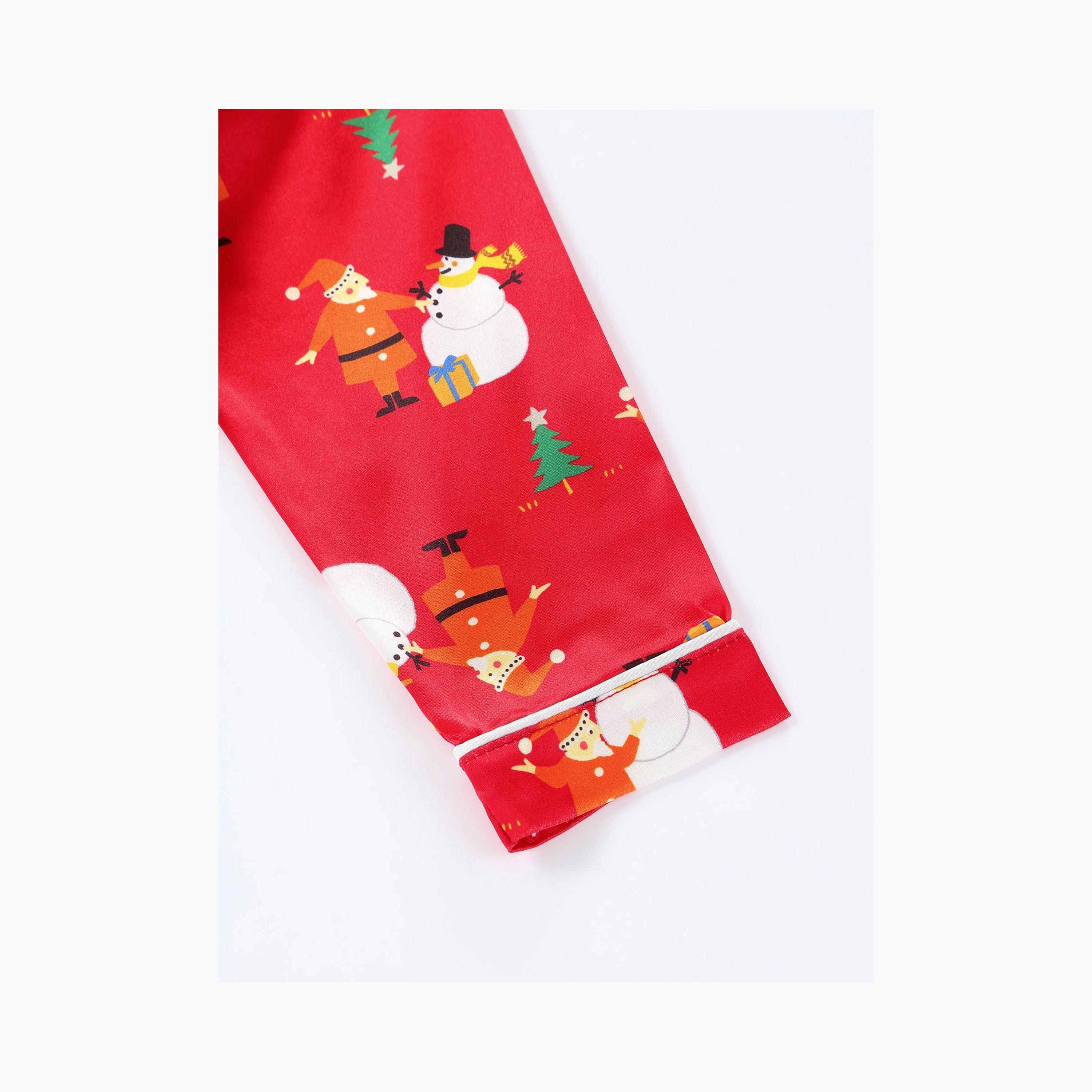 Babyqlo 2-Piece Unisex Snowman Christmas-Theme Printed Pyjama Set-boys-clothing-nightwear-image-3