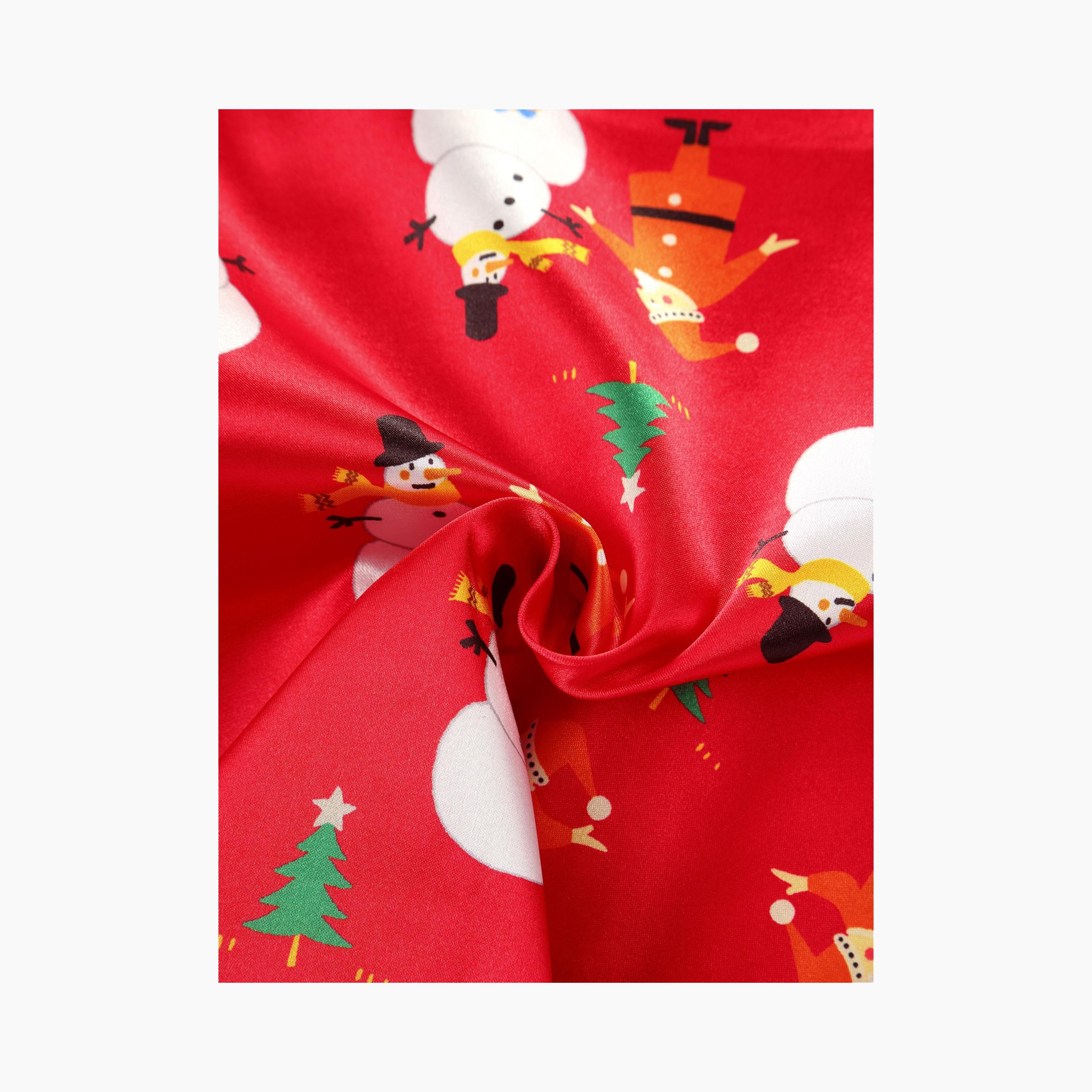 Babyqlo 2-Piece Unisex Snowman Christmas-Theme Printed Pyjama Set-boys-clothing-nightwear-image-5