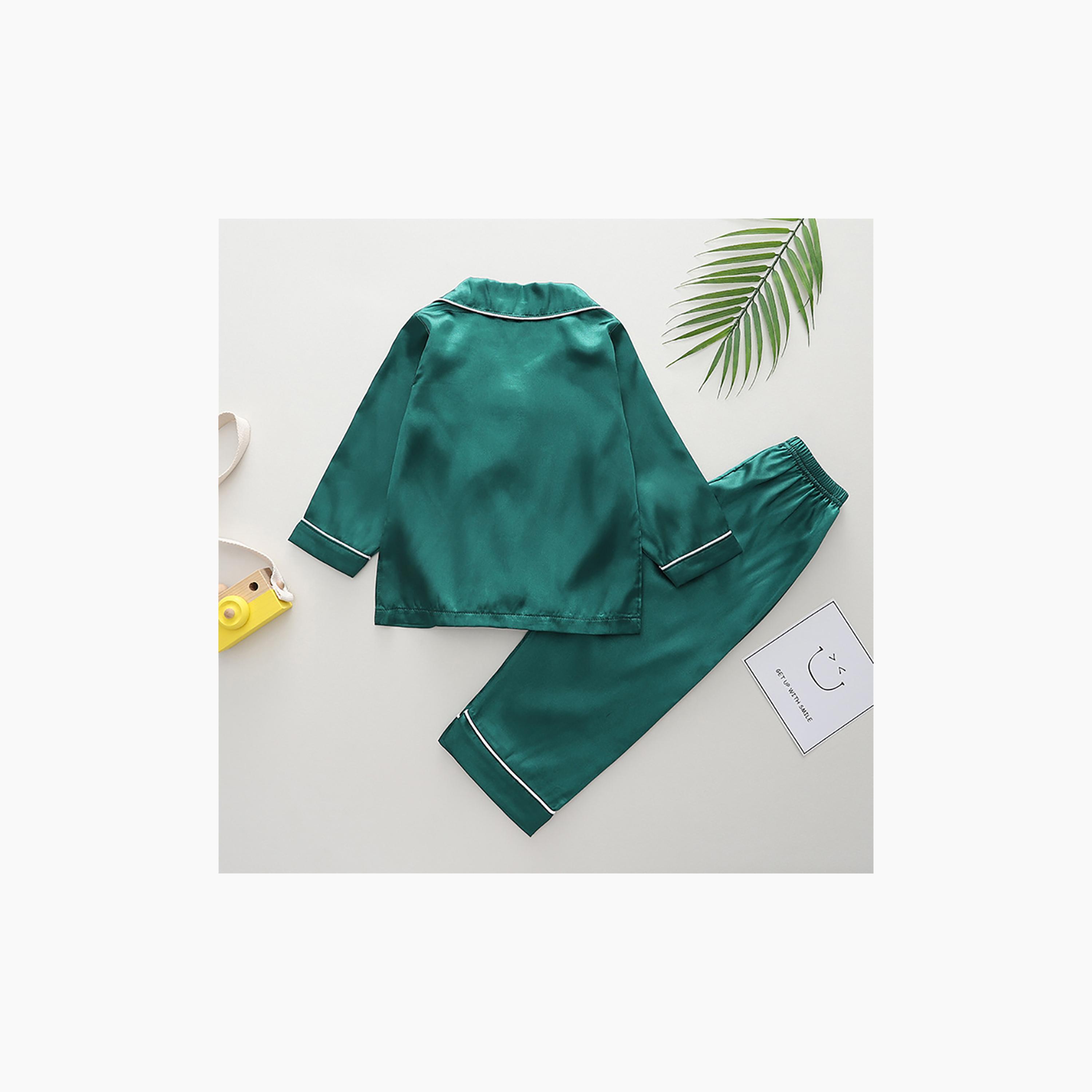 طقم بيجامة قطعتين مطرز بطبعة سانتا كلوز للجنسين بطابع عيد الميلاد من بيبيكلو-boys-clothing-nightwear-image-2