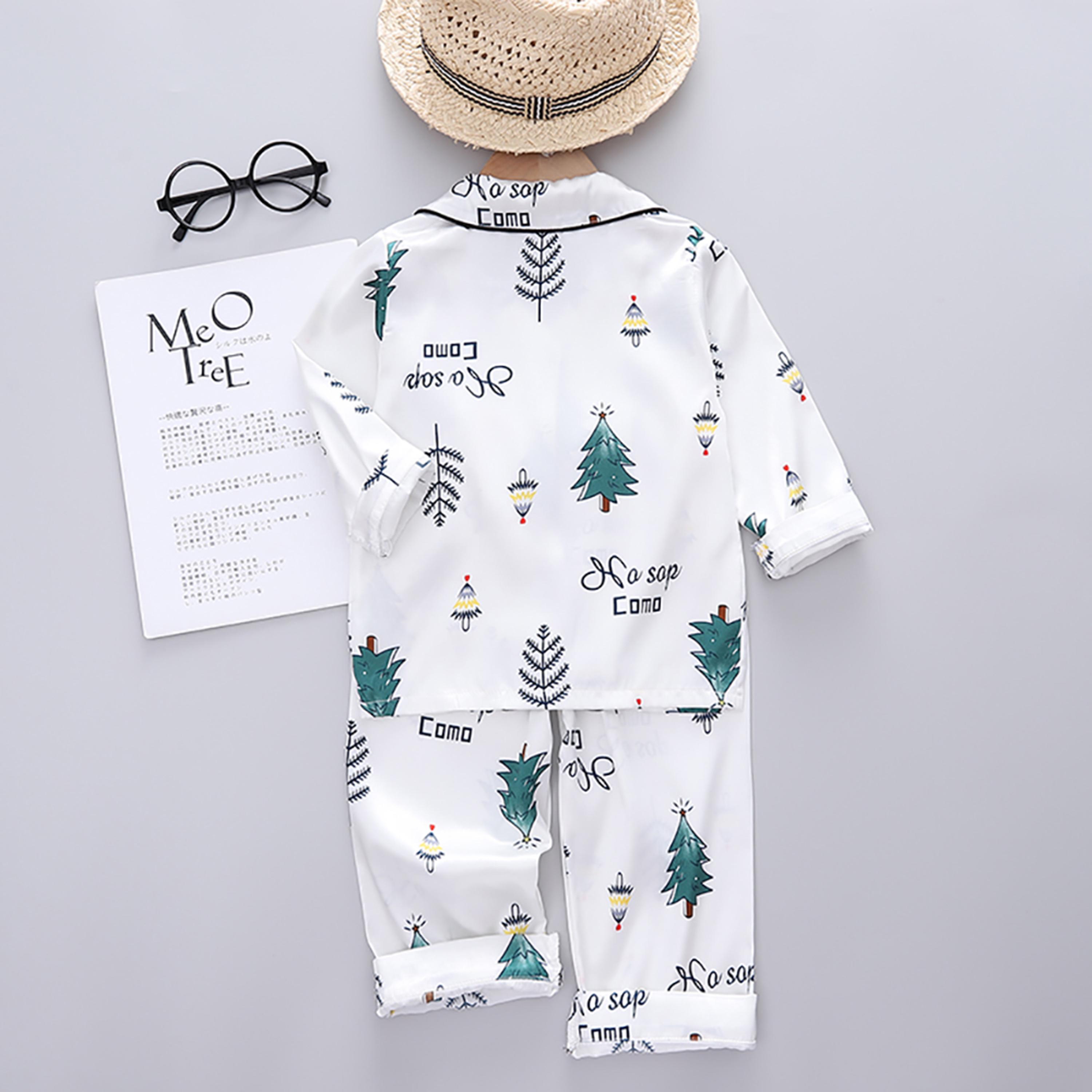Babyqlo 2-Piece Unisex Christmas Tree Printed Pyjama Set-boys-clothing-nightwear-image-2