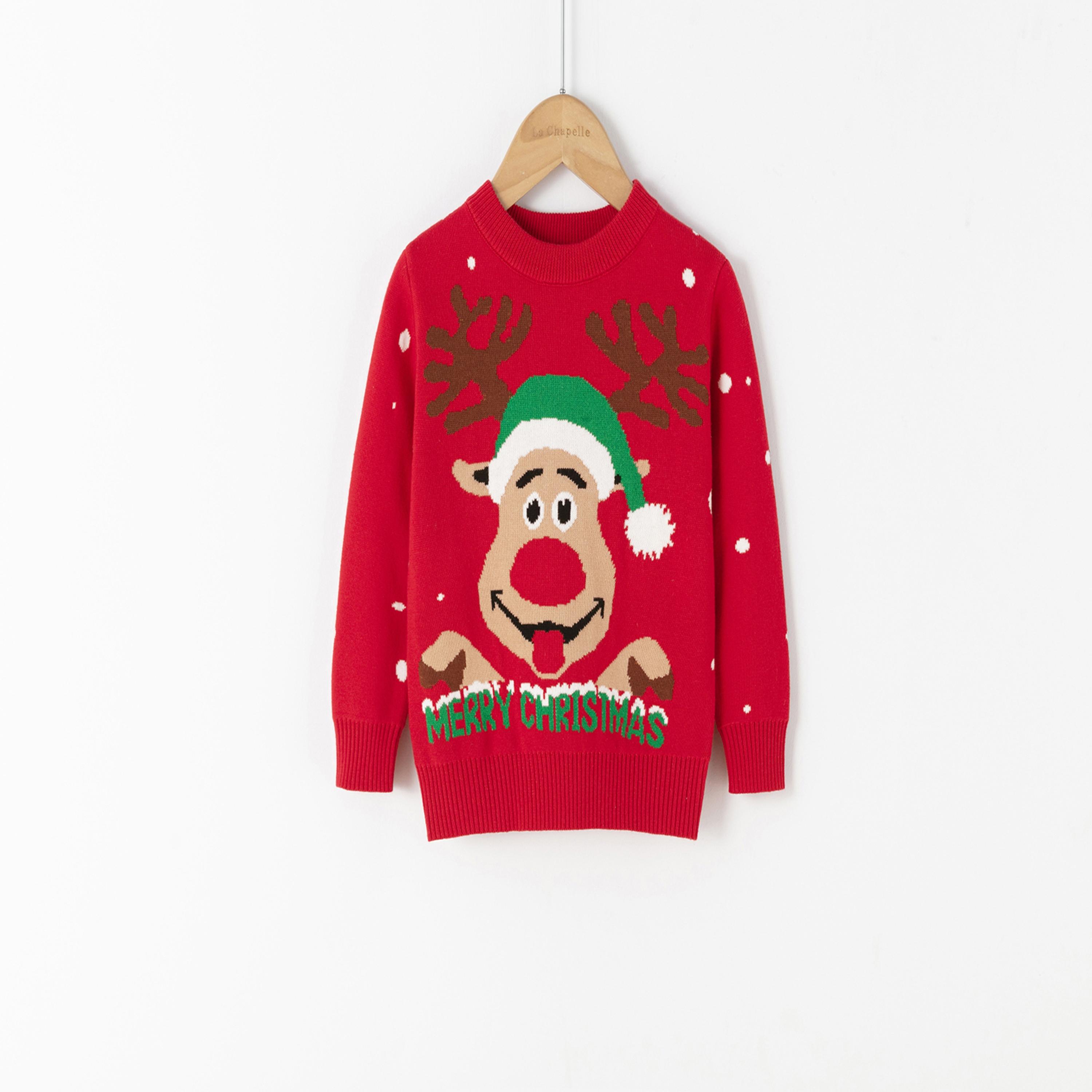 Babyqlo Unisex Reindeer Christmas-Theme Printed Sweater-girls-clothing-sweatshirts-image-1