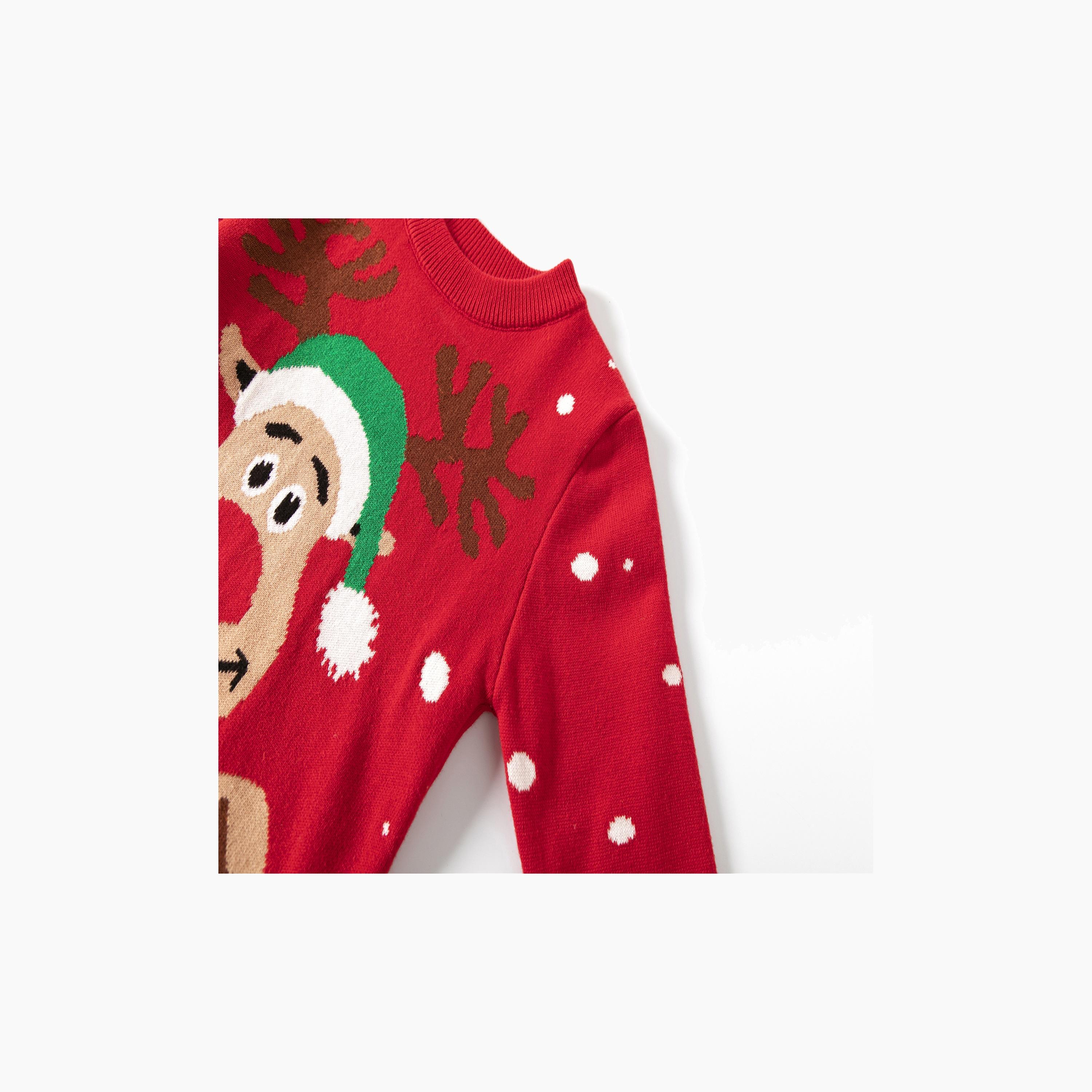 Babyqlo Unisex Reindeer Christmas-Theme Printed Sweater-girls-clothing-sweatshirts-image-4
