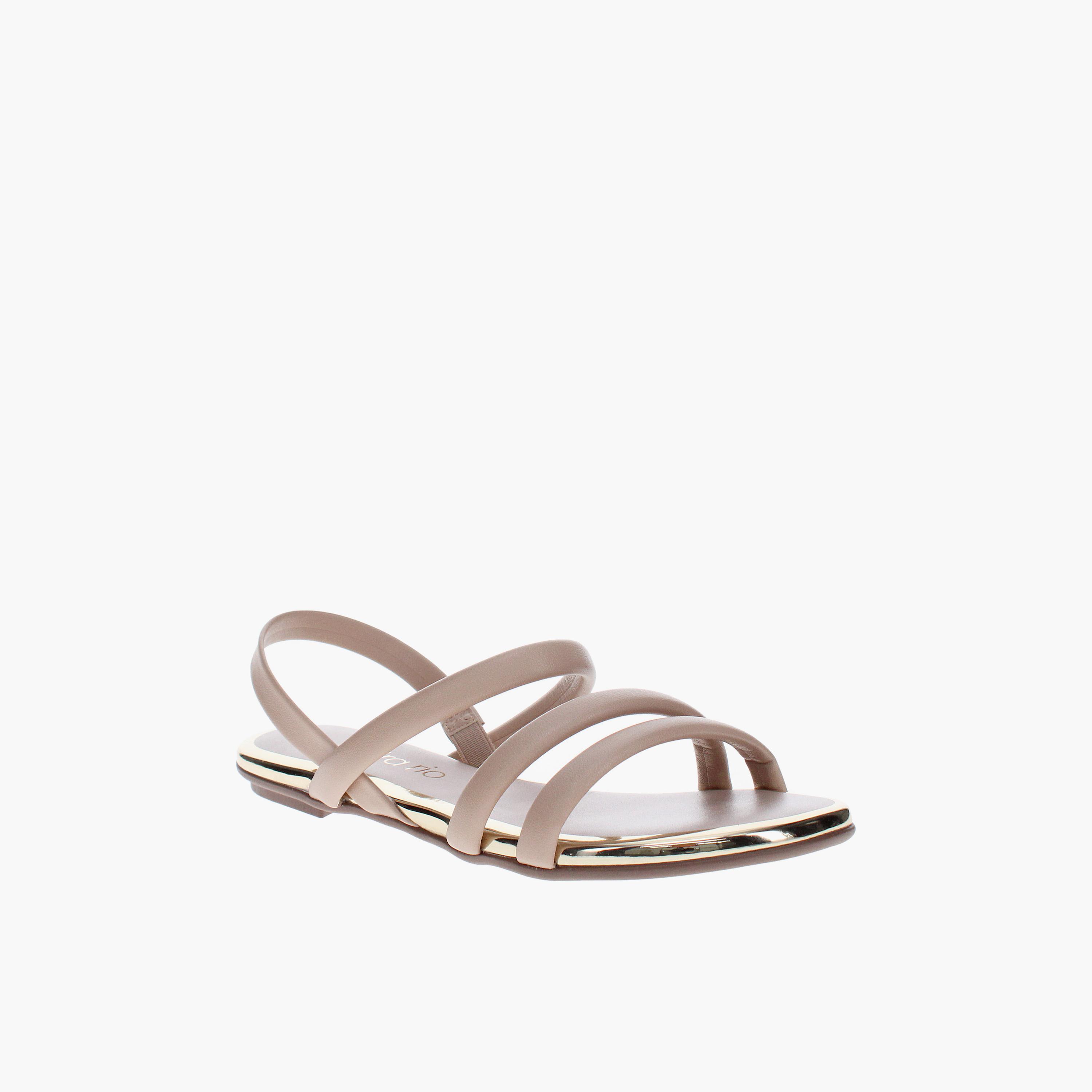 Beira Rio by Geoomnii  Women's Elastic Flat Strap Sandals | 8367-641-23820-29452       -women-shoes-sandals-flats-image-1