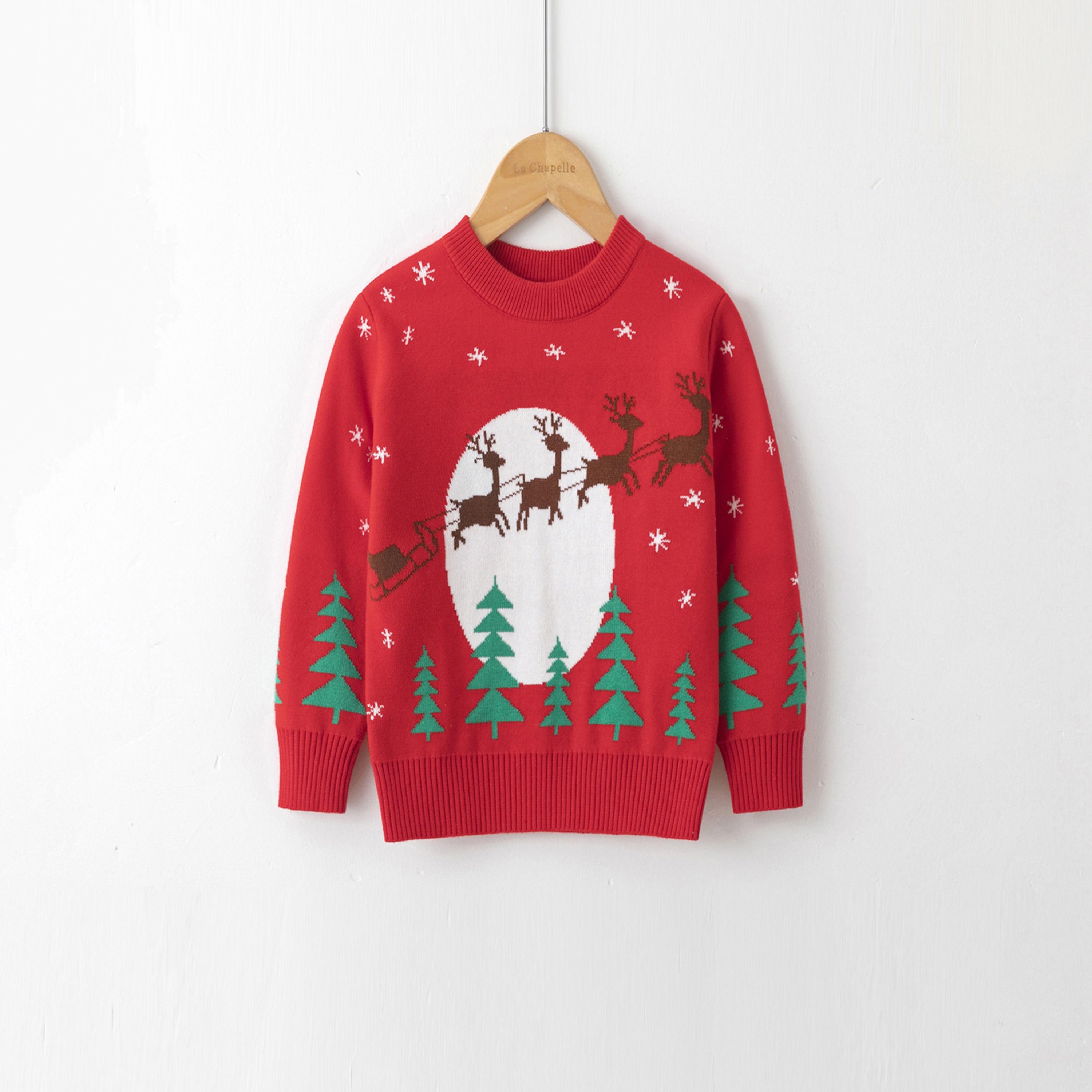 Babyqlo Santa’s Sleigh Night Scene Christmas-Theme Printed Sweater-girls-clothing-sweatshirts-image-3