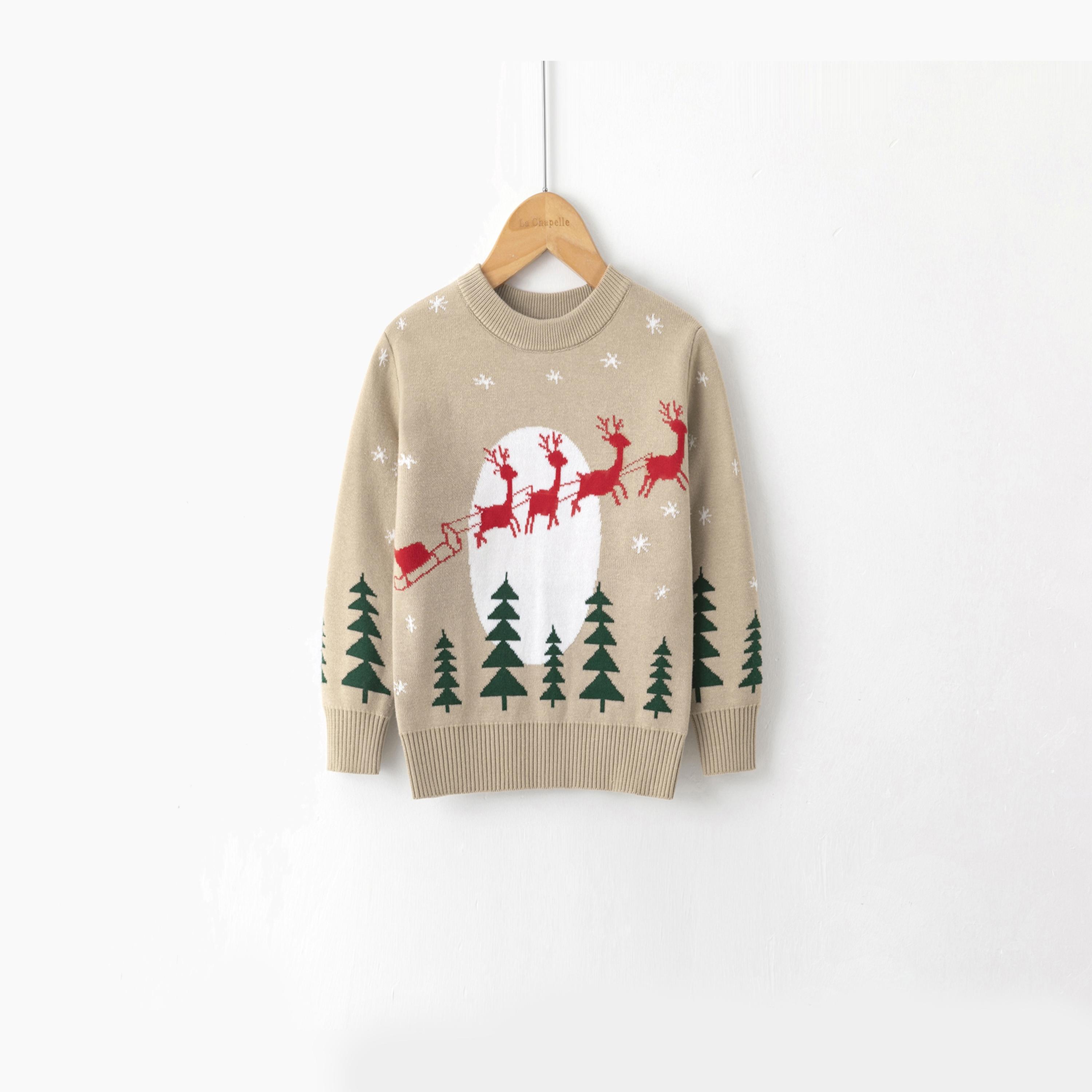 Babyqlo Santa Sleigh Christmas-Theme Printed Sweater-girls-clothing-sweatshirts-image-1