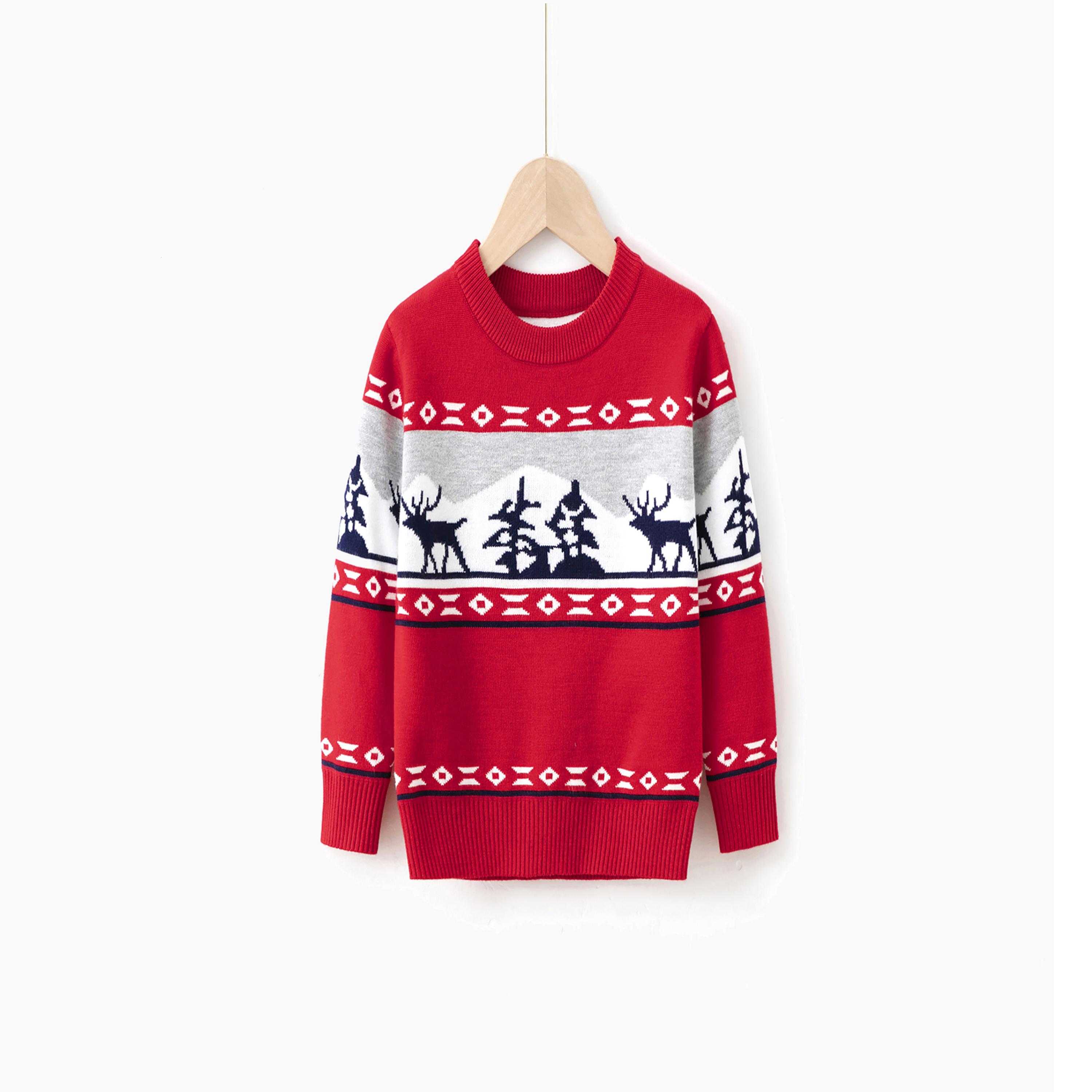 Babyqlo Nordic Reindeer Christmas-Theme Printed Sweater-girls-clothing-sweatshirts-image-1