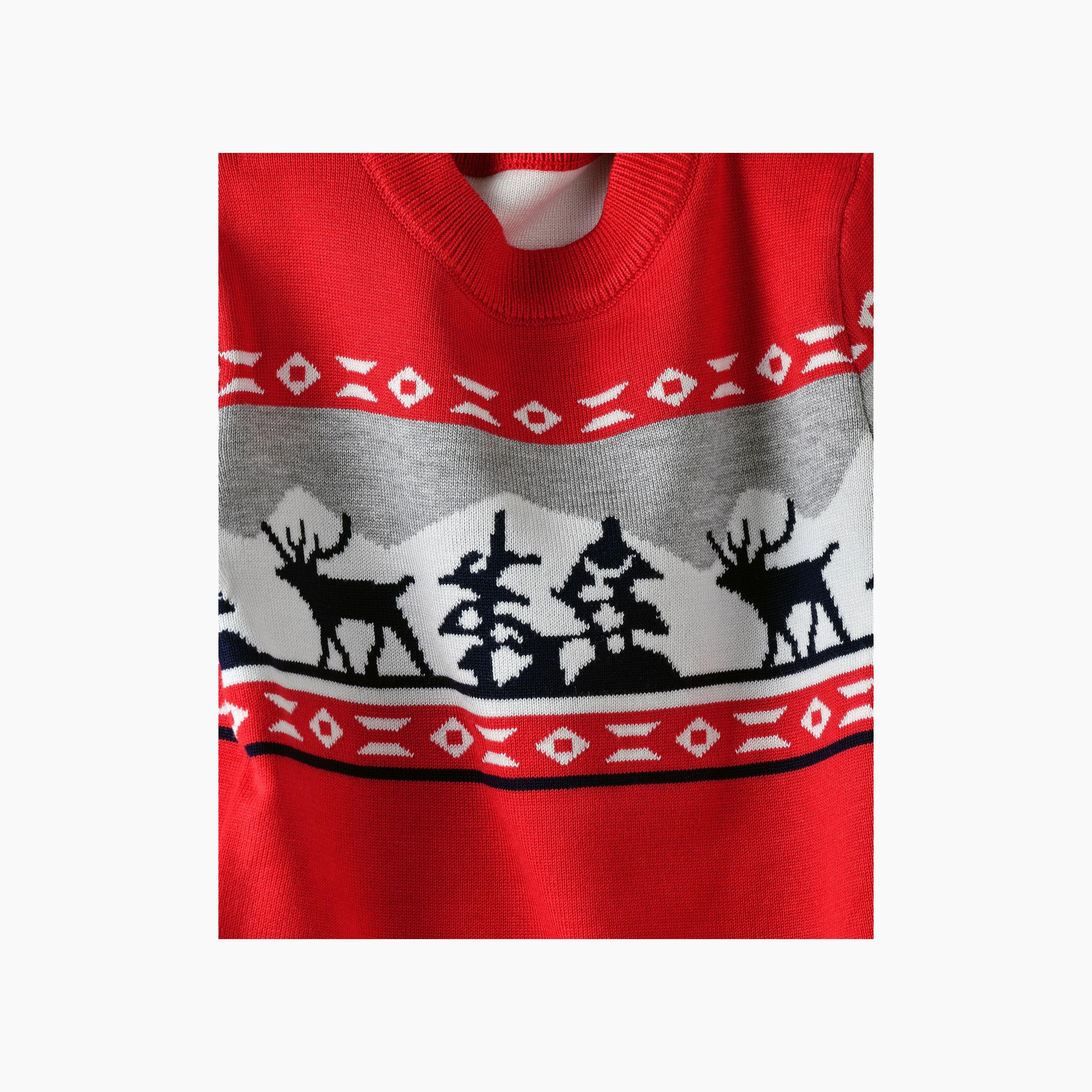 Babyqlo Nordic Reindeer Christmas-Theme Printed Sweater-girls-clothing-sweatshirts-image-3