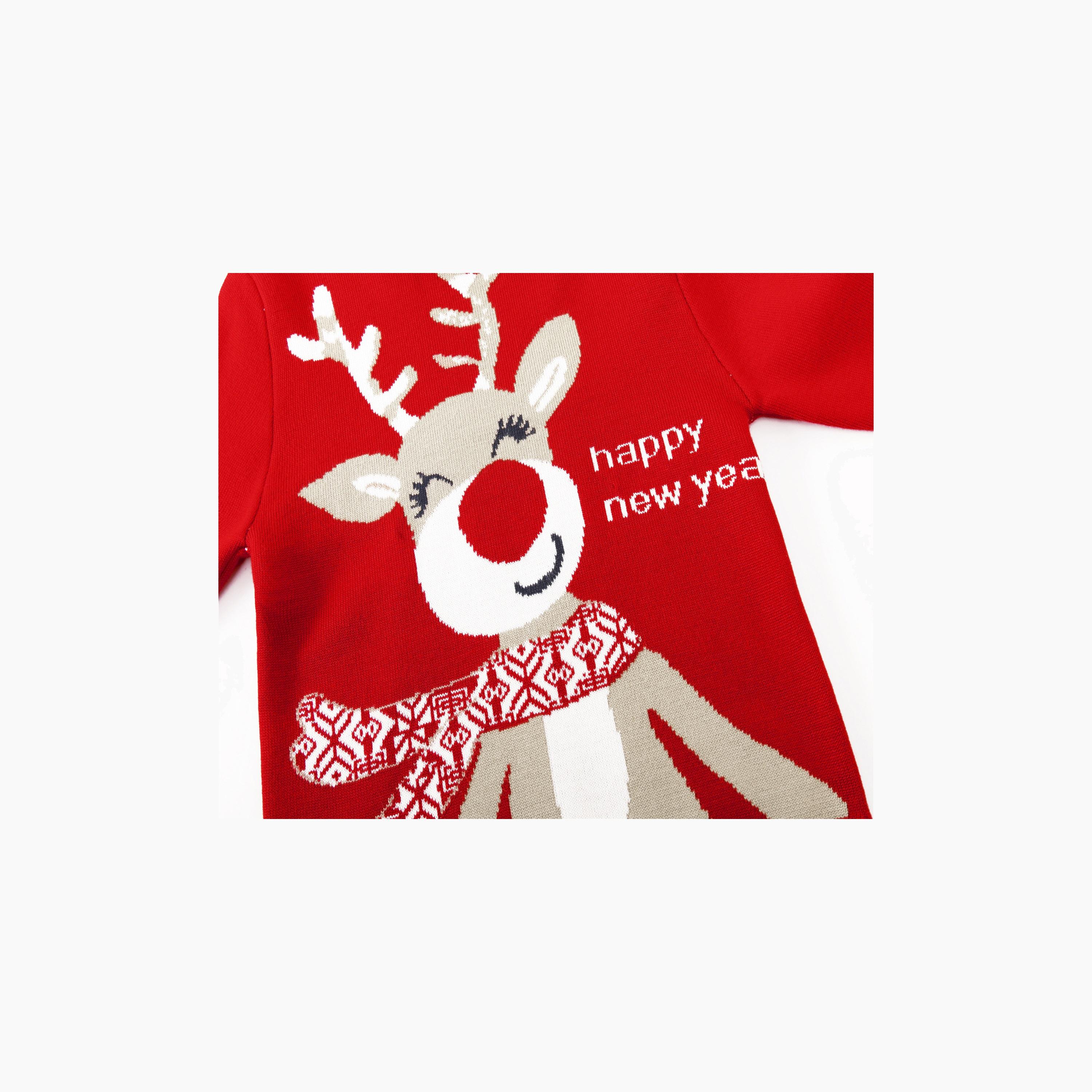 Babyqlo Happy New Year Reindeer Christmas-Theme Printed Sweater-girls-clothing-sweatshirts-image-5
