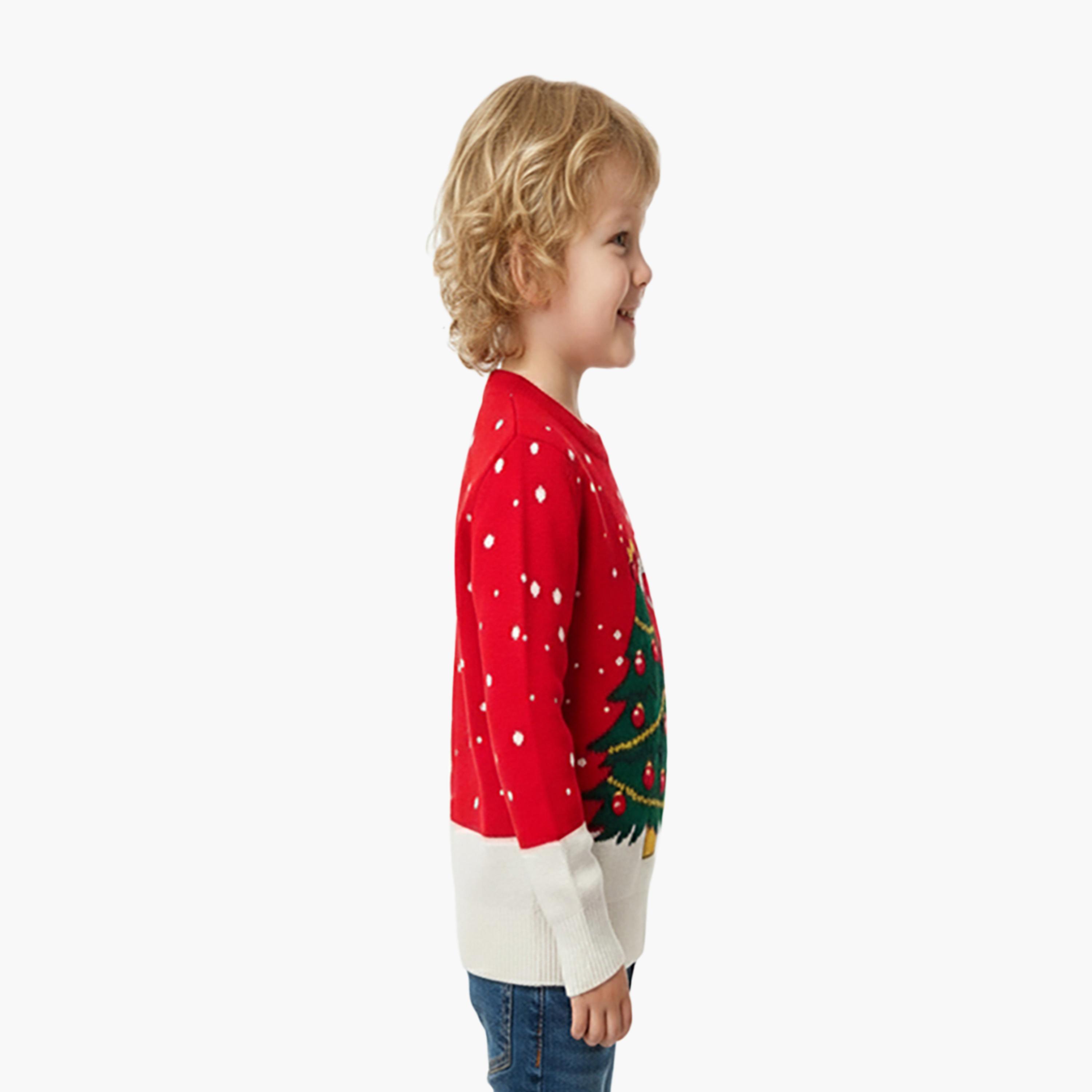Babyqlo Santa Christmas Tree Knit Long Sleeves Sweater-girls-clothing-winterwear-jumpersandcardigans-image-2