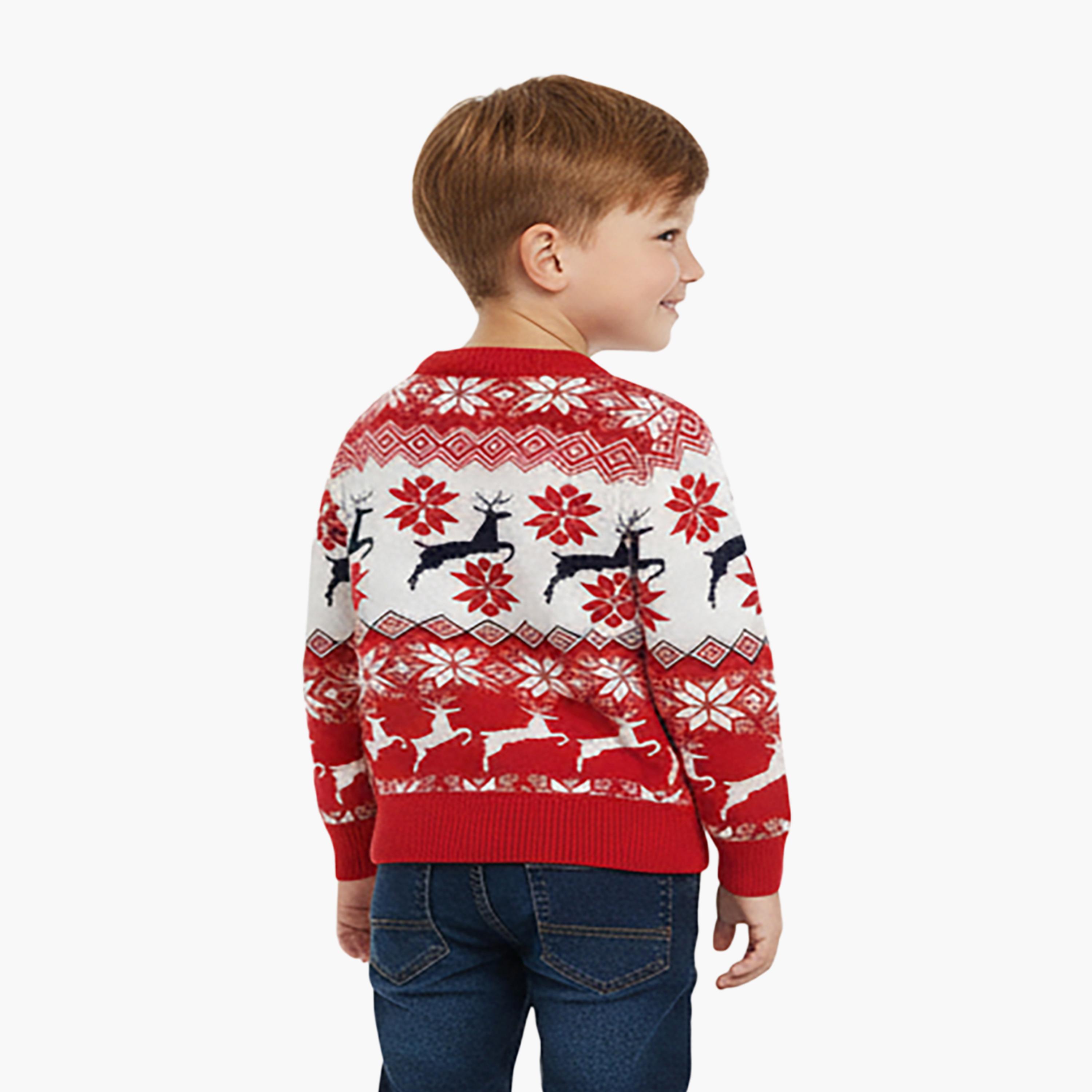 Babyqlo Reindeer Fair Isle Christmas Long Sleeves Sweater-girls-clothing-winterwear-jumpersandcardigans-image-4