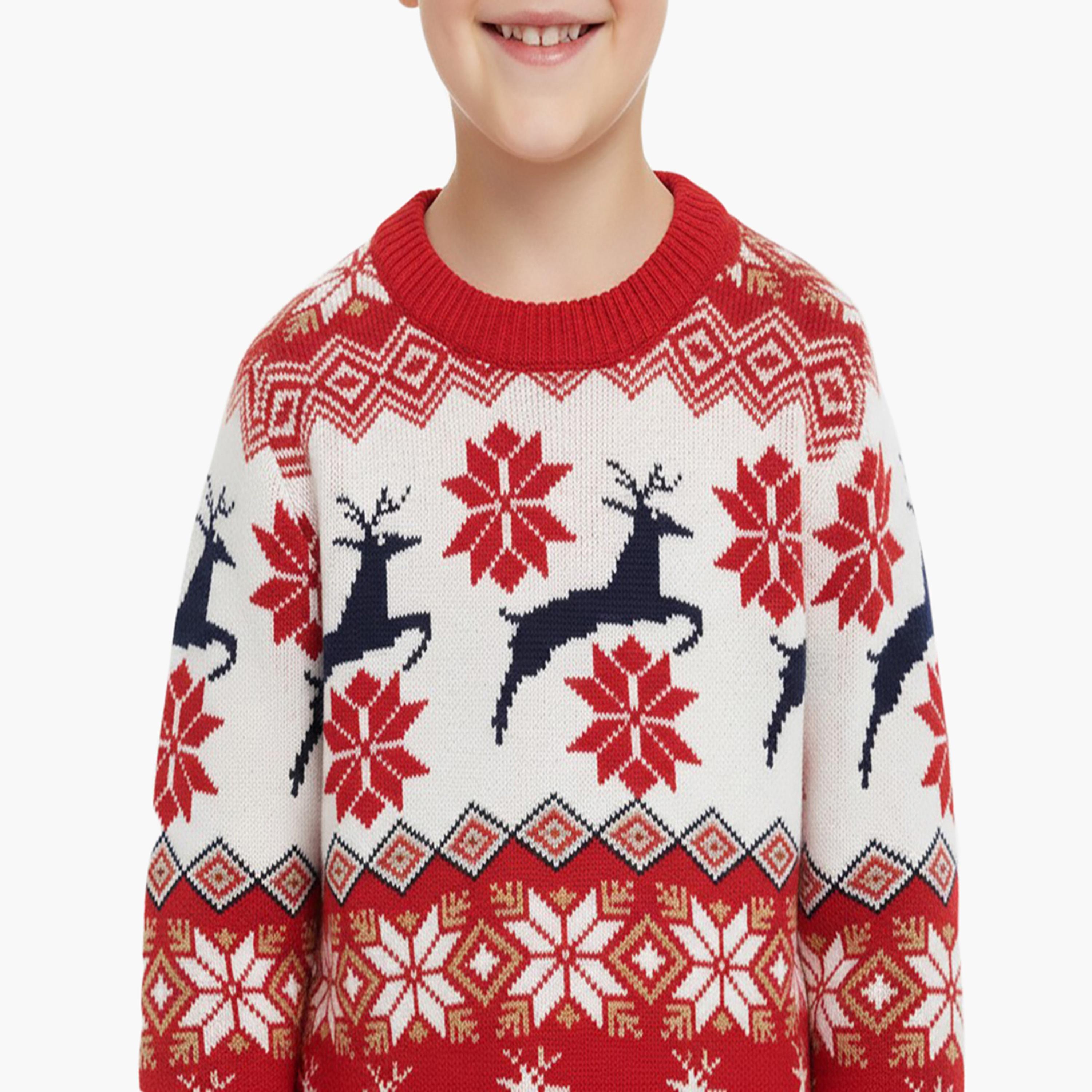 Babyqlo Reindeer Fair Isle Christmas Long Sleeves Sweater-girls-clothing-winterwear-jumpersandcardigans-image-6