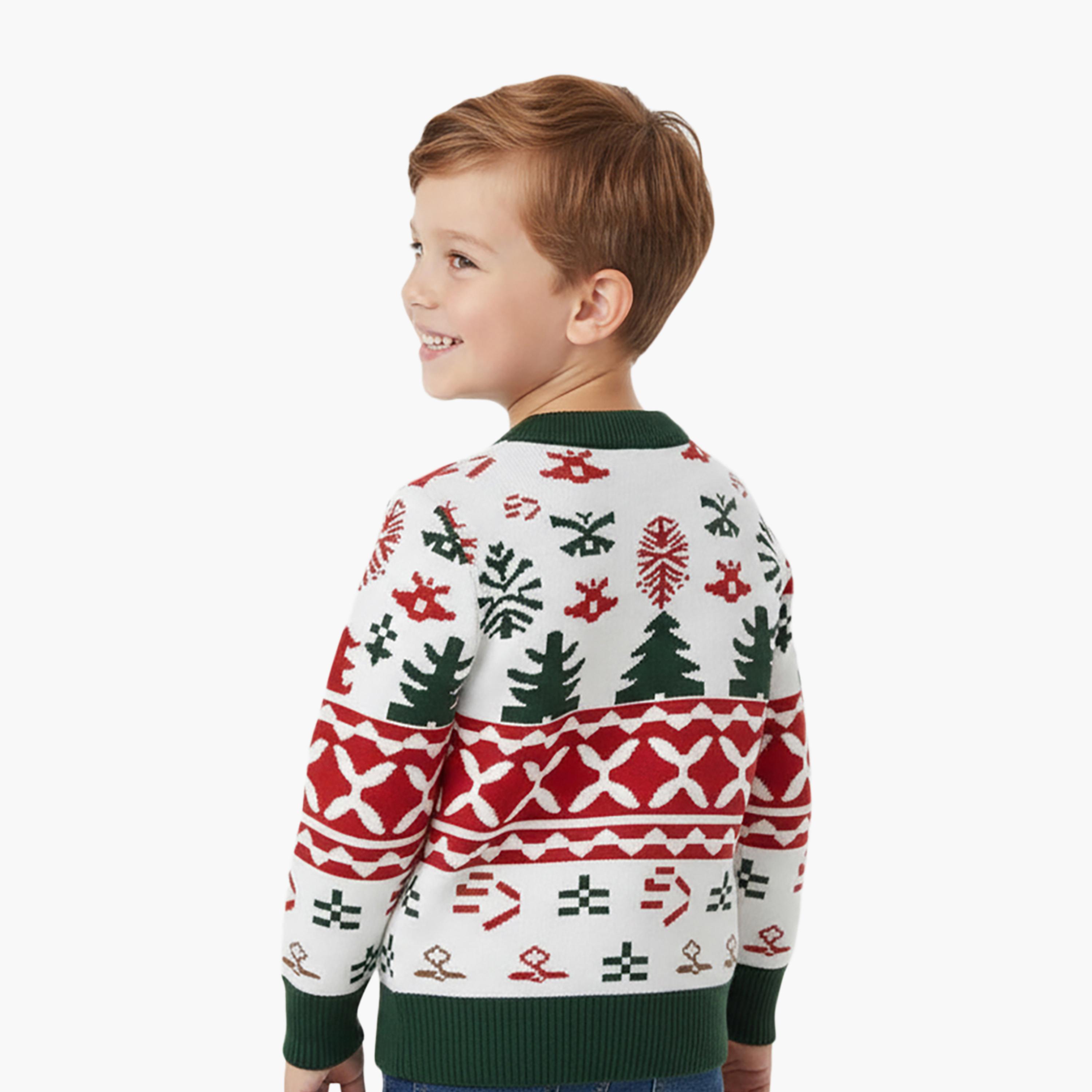 Babyqlo Fair Isle Christmas Long Sleeves Sweater-girls-clothing-winterwear-jumpersandcardigans-image-2