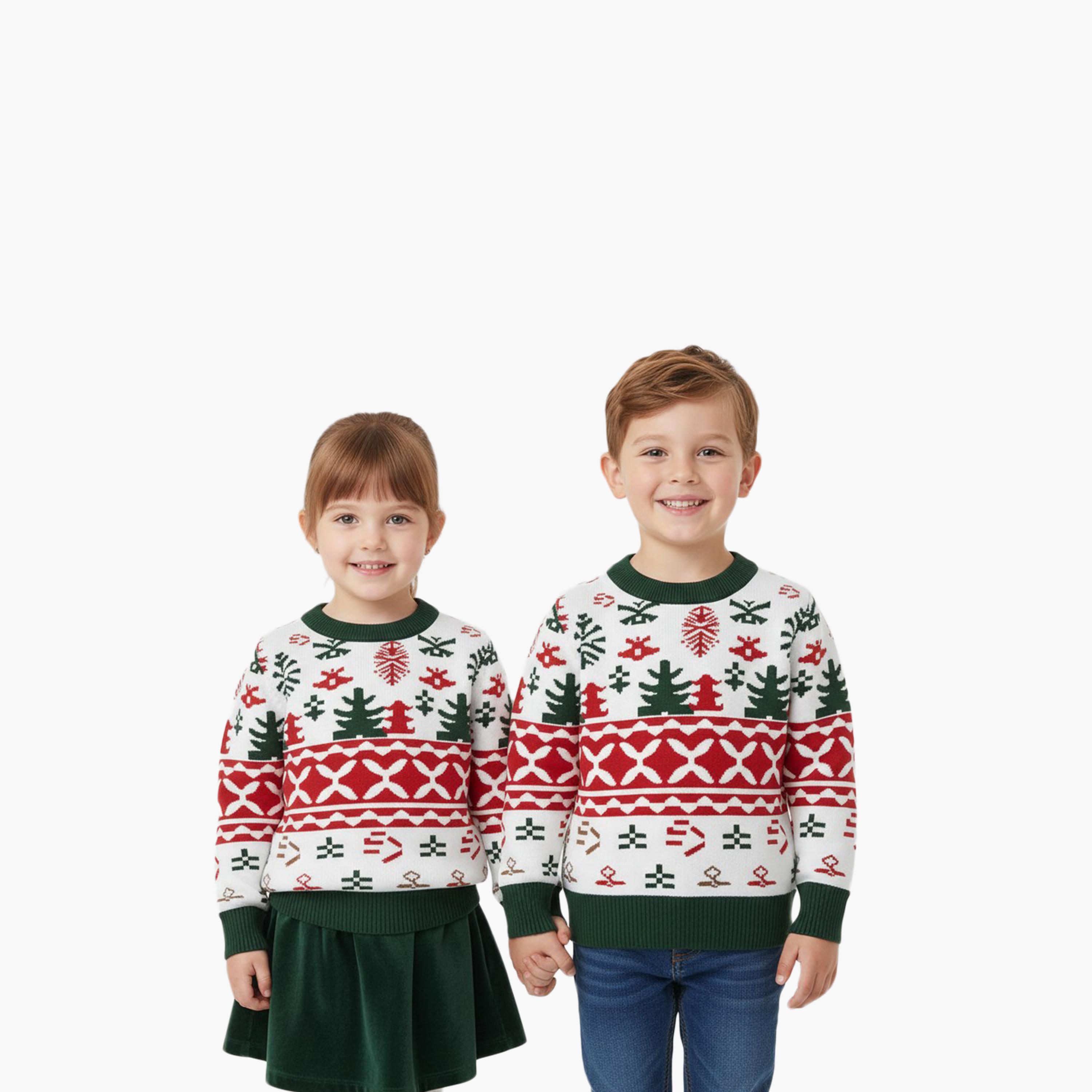 Babyqlo Fair Isle Christmas Long Sleeves Sweater-girls-clothing-winterwear-jumpersandcardigans-image-3