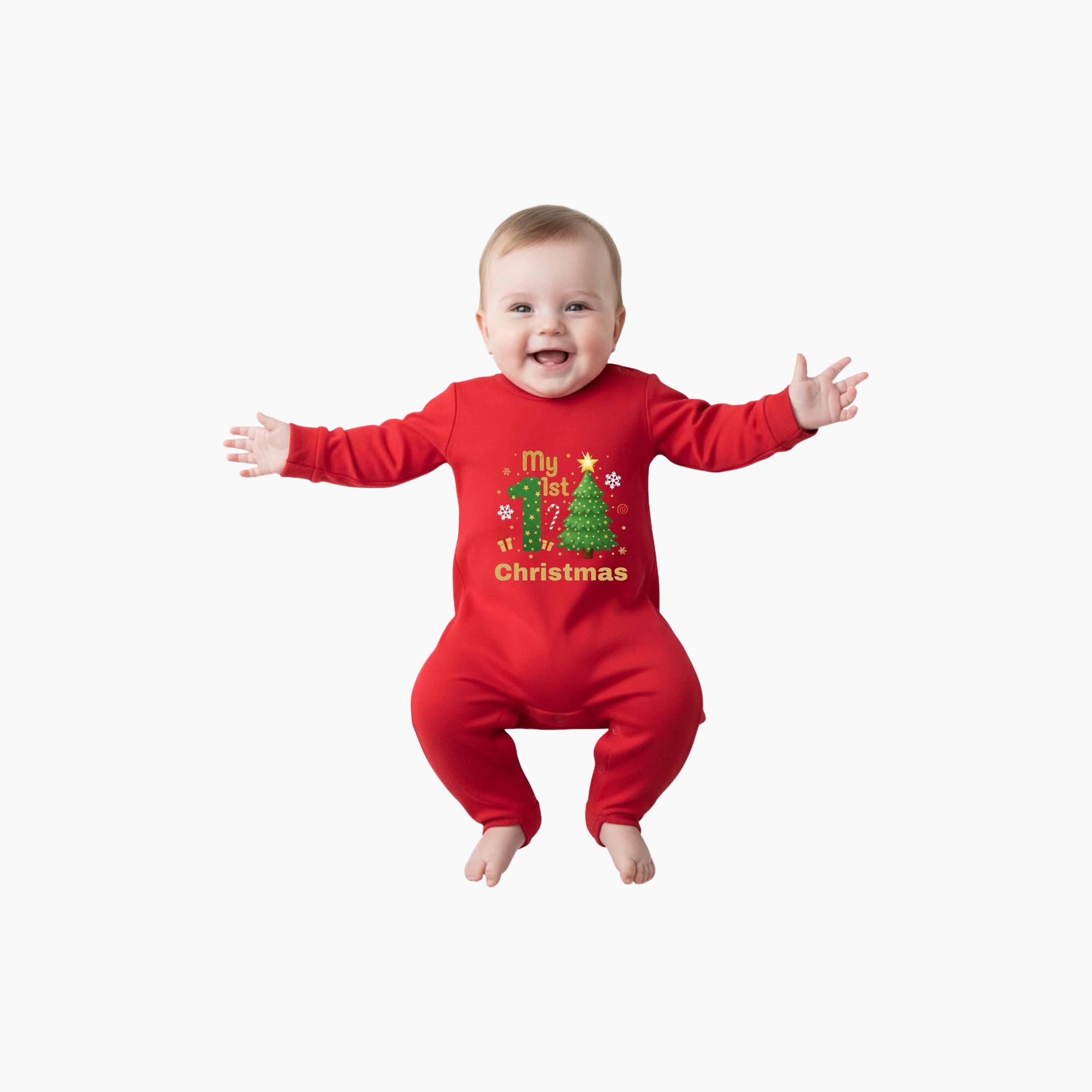 Babyqlo My 1st Christmas Long Sleeves Rompers-baby-boys-clothing-rompers-image-1