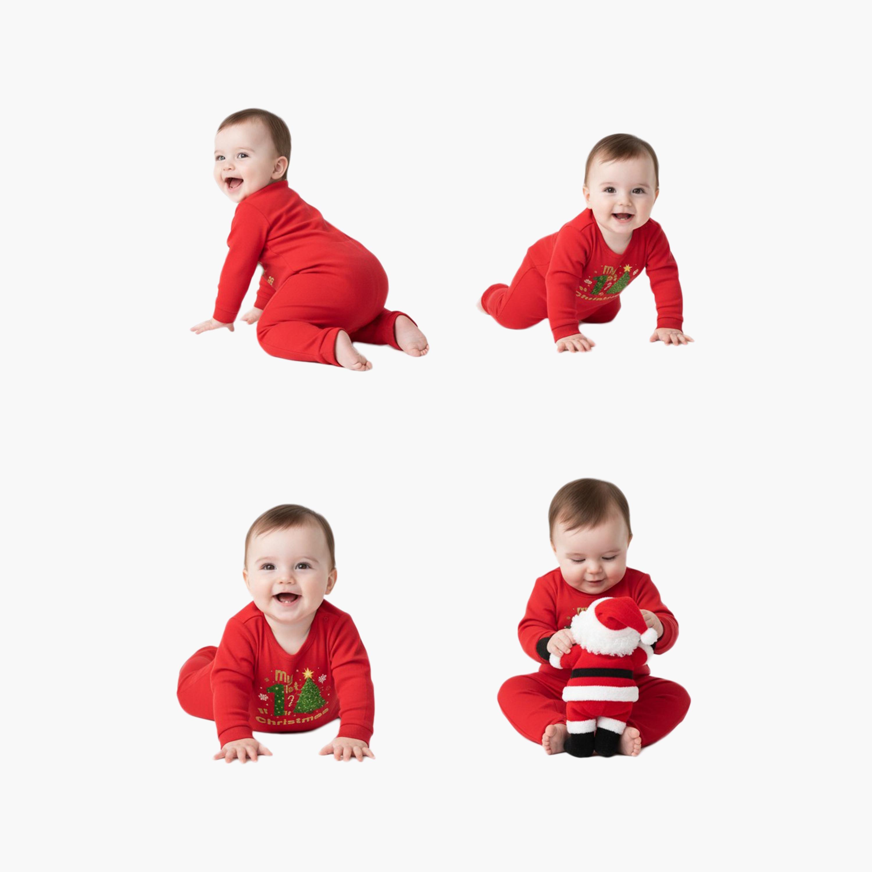Babyqlo My 1st Christmas Long Sleeves Rompers-baby-boys-clothing-rompers-image-4
