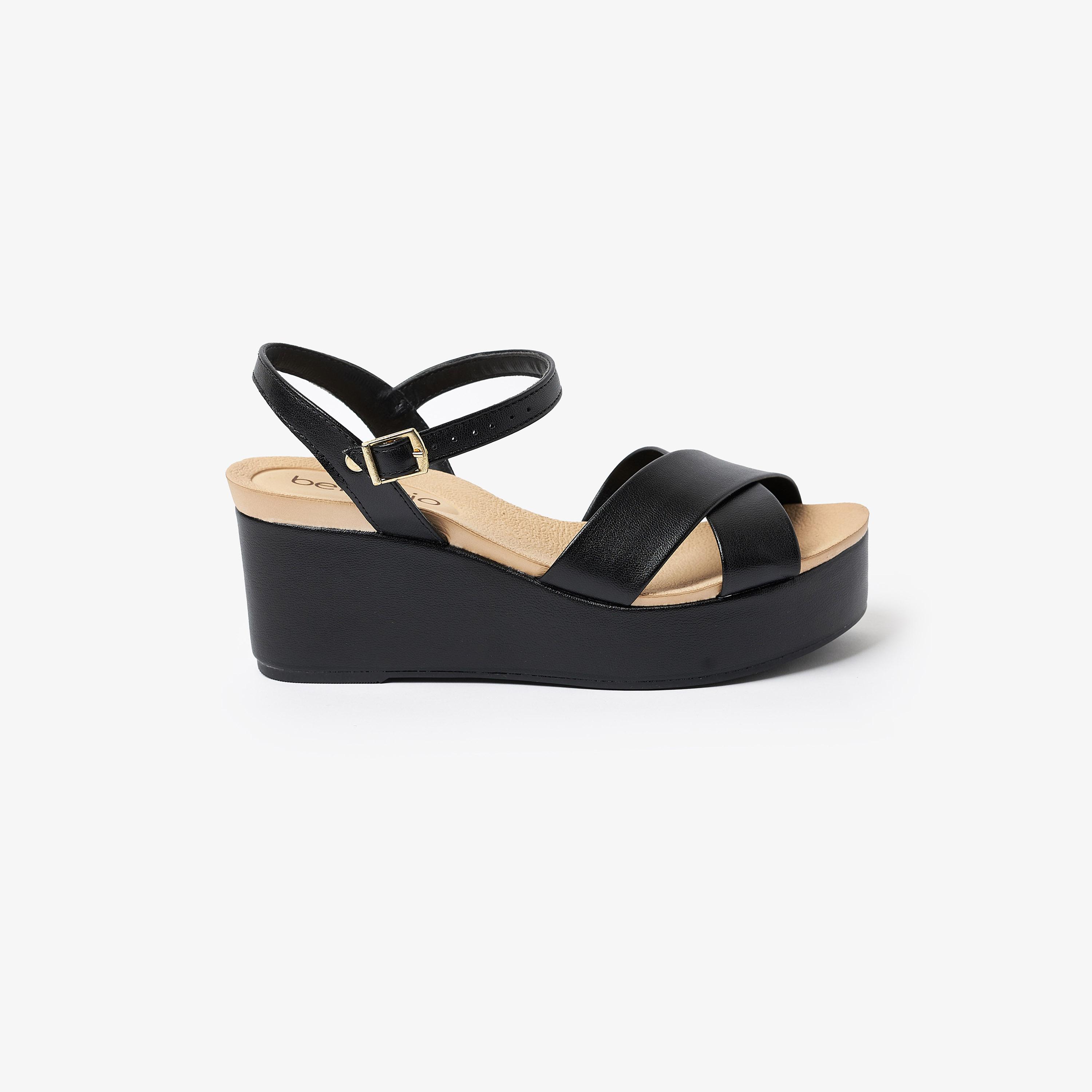 صندل ويدج نسائي من بيرا ريو بكعب عريض وحزام خلفي | 8407-103-9569-women-shoes-heels-image-2