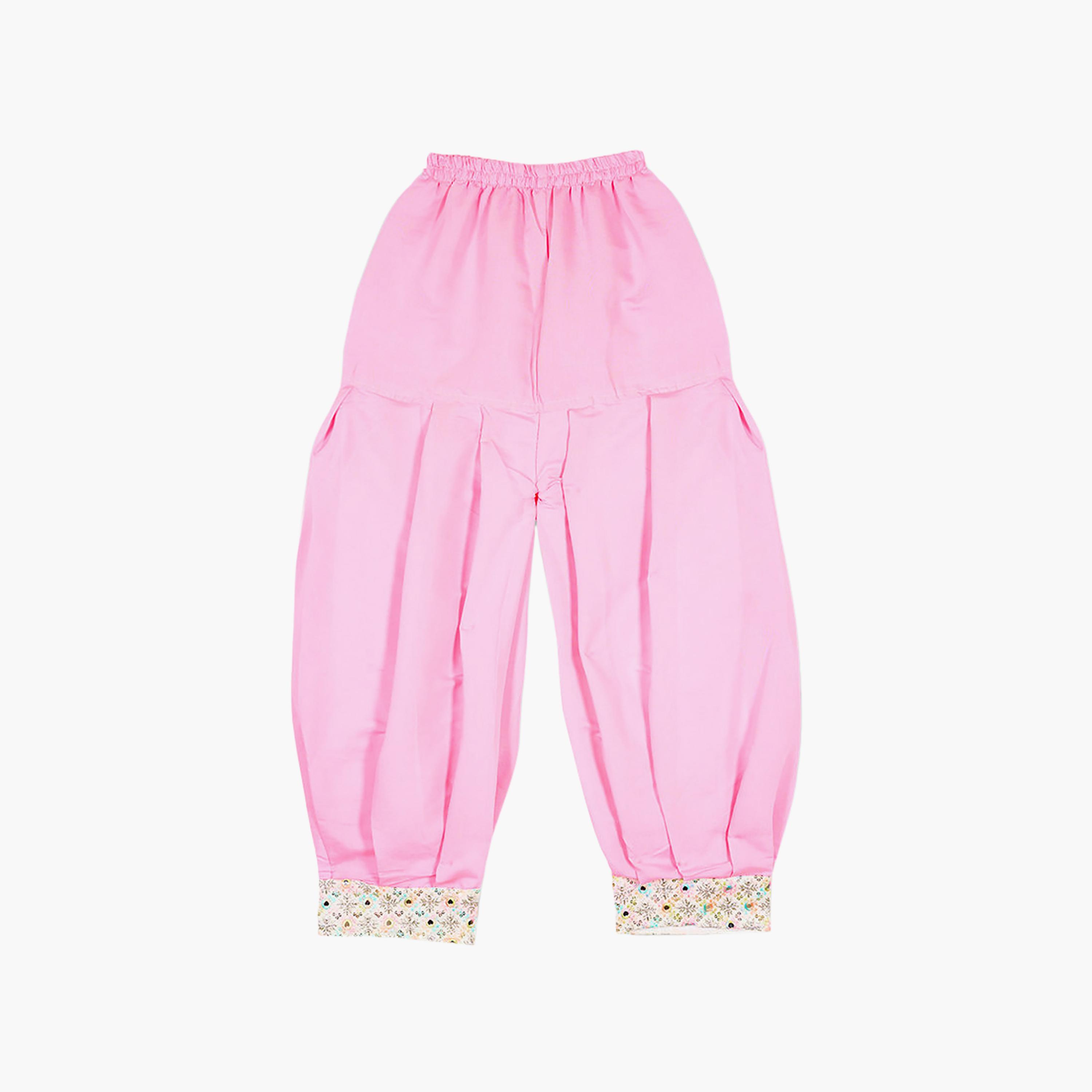 طقم تراثي بدون أكمام كورتة وسروال سالوار مزين مع دوباتا وحقيبة صغيرة من بيبيكلو-girls-clothing-setsandcoords-image-7