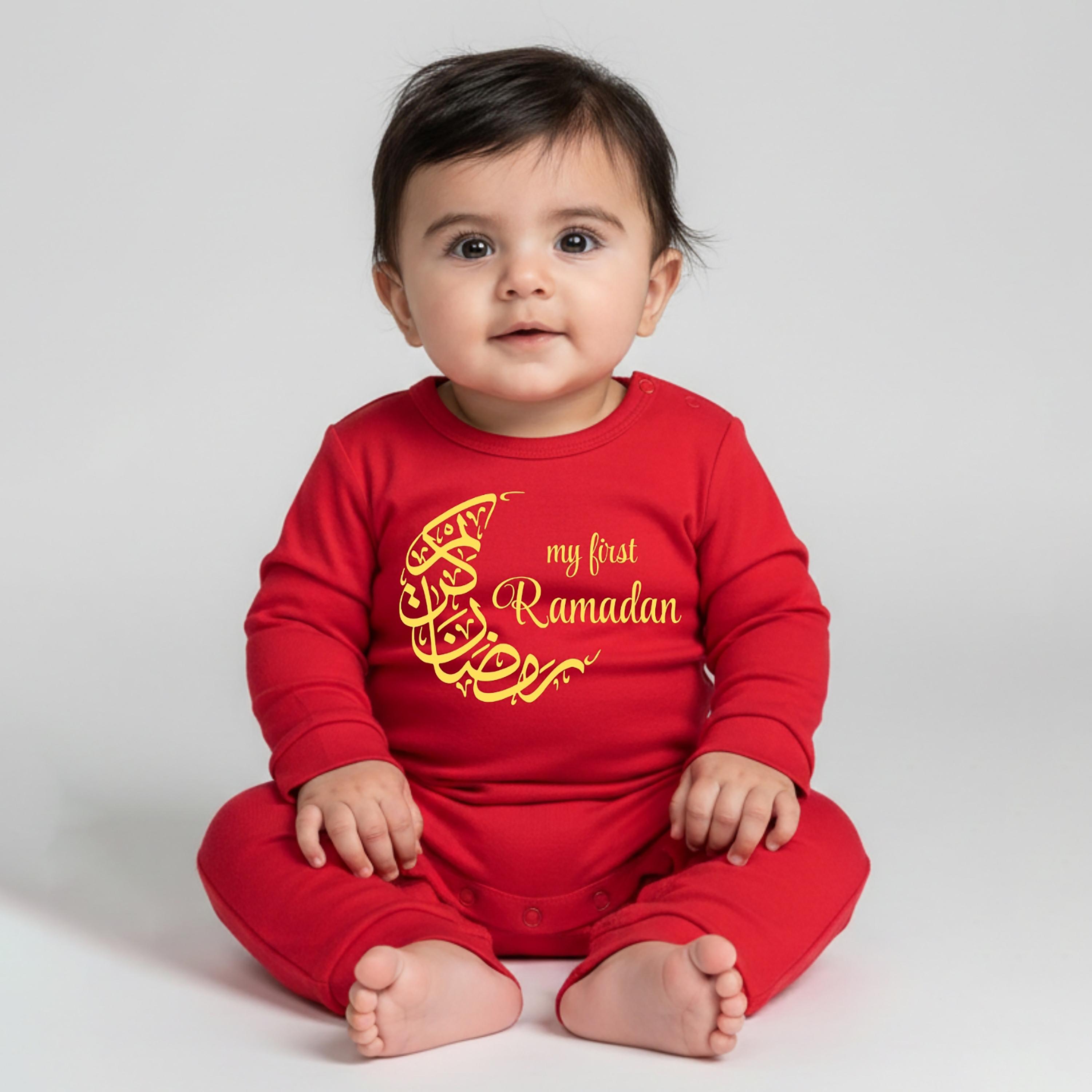 Babyqlo My First Ramadan Printed Full Sleeves Romper-baby-boys-clothing-rompers-image-1