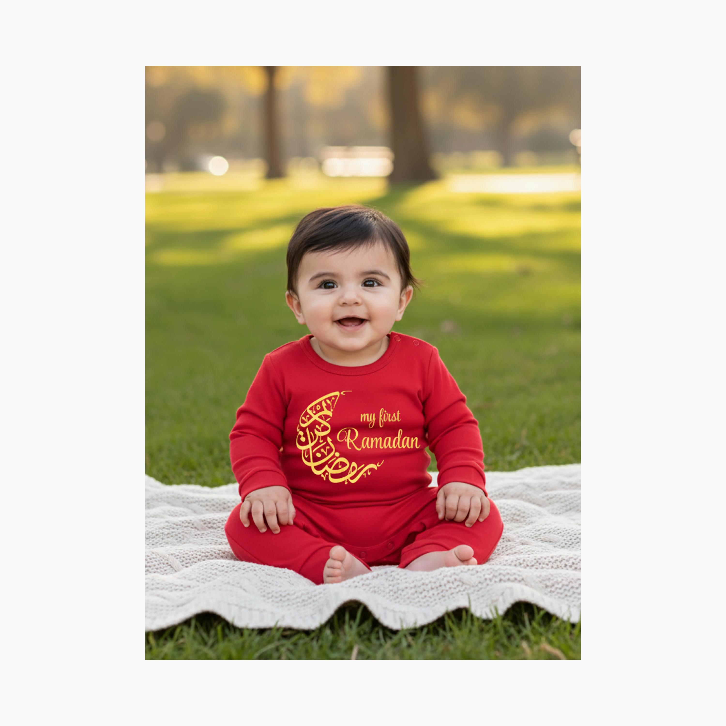 Babyqlo My First Ramadan Printed Full Sleeves Romper-baby-boys-clothing-rompers-image-3