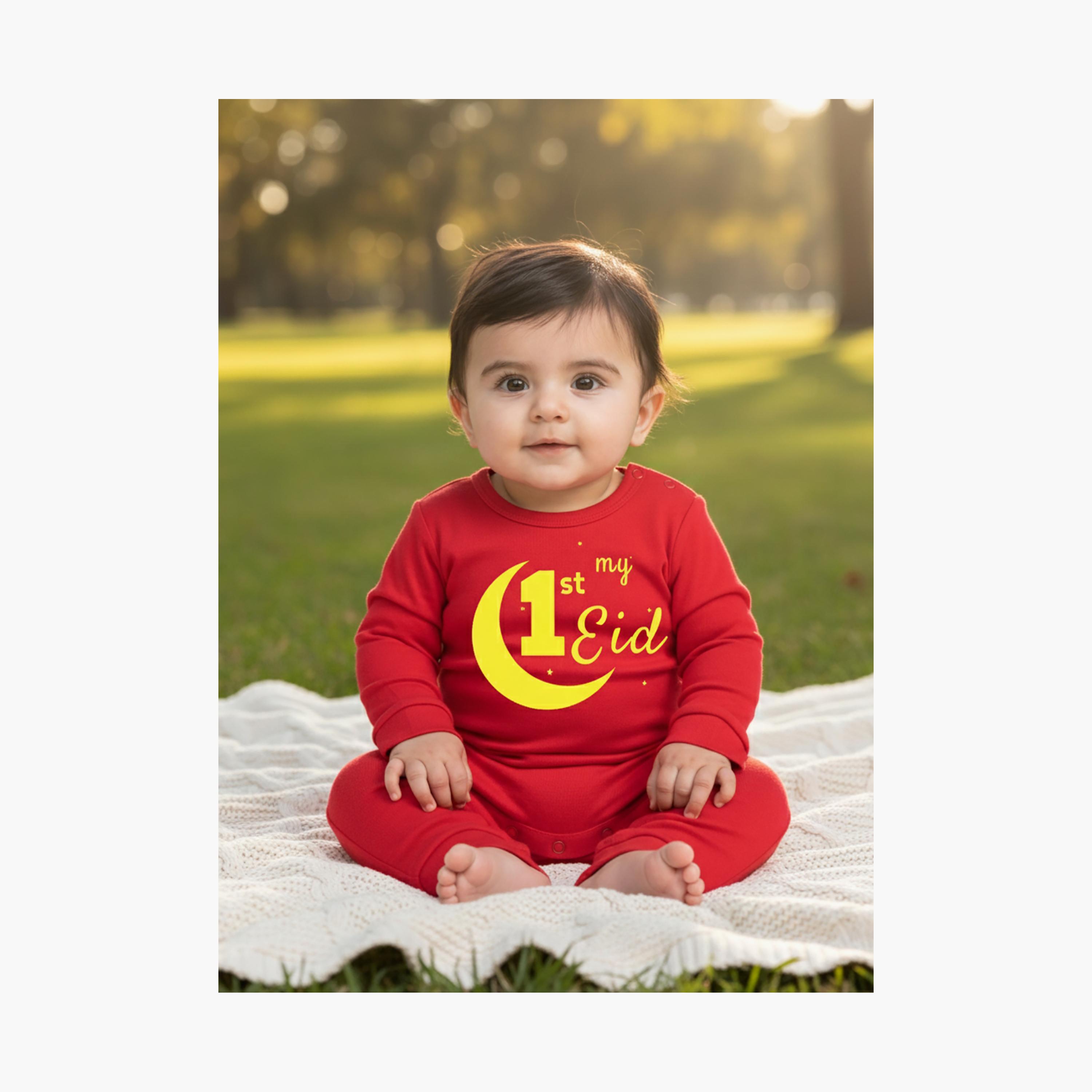 رومبر بأكمام طويلة وطبعة "ماي فيرست عيد" من بيبي كلو-baby-boys-clothing-rompers-image-3