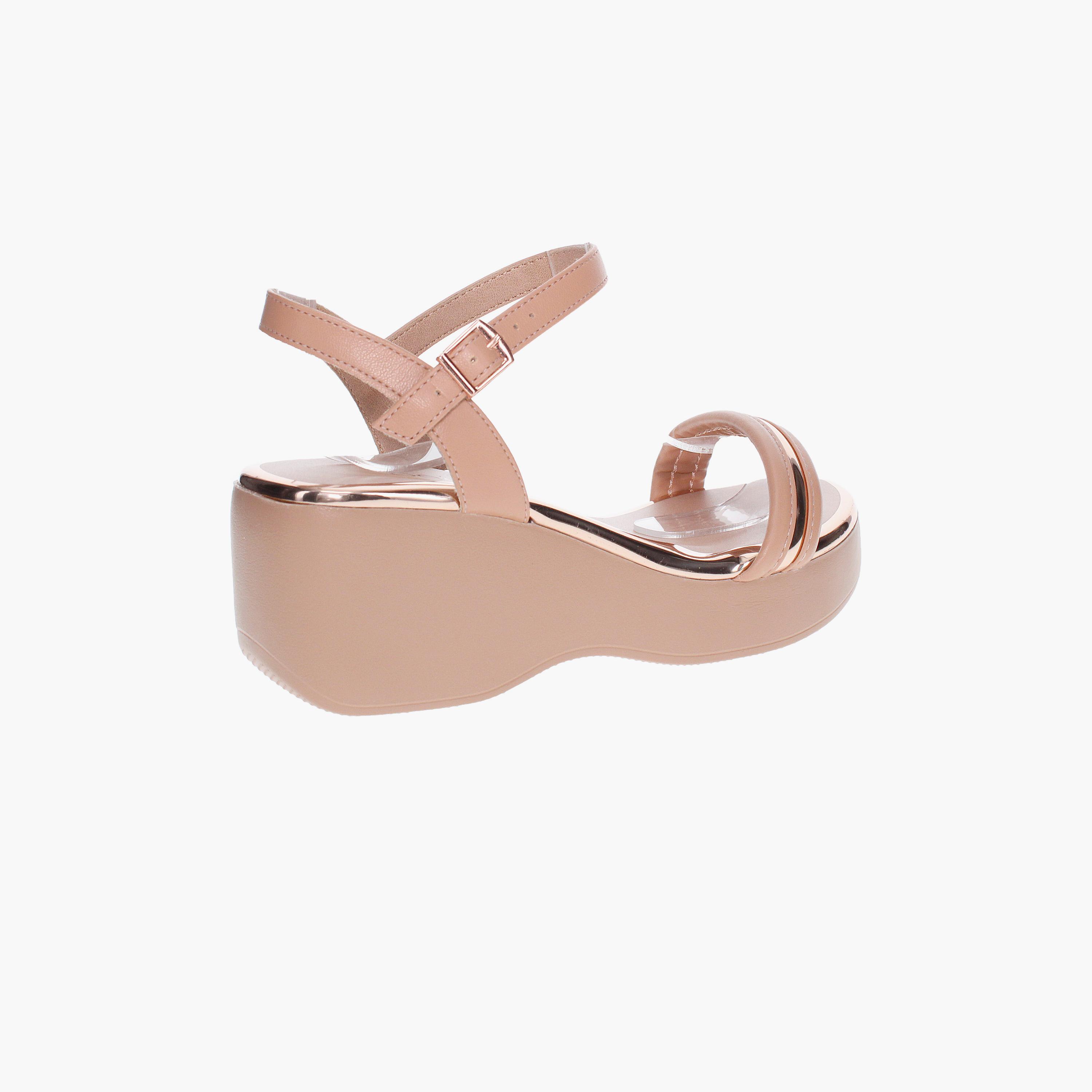 Beira Rio by Geoomnii  Women's Buckle Wedges | 8455-306-26344-93155         -women-shoes-heels-image-5