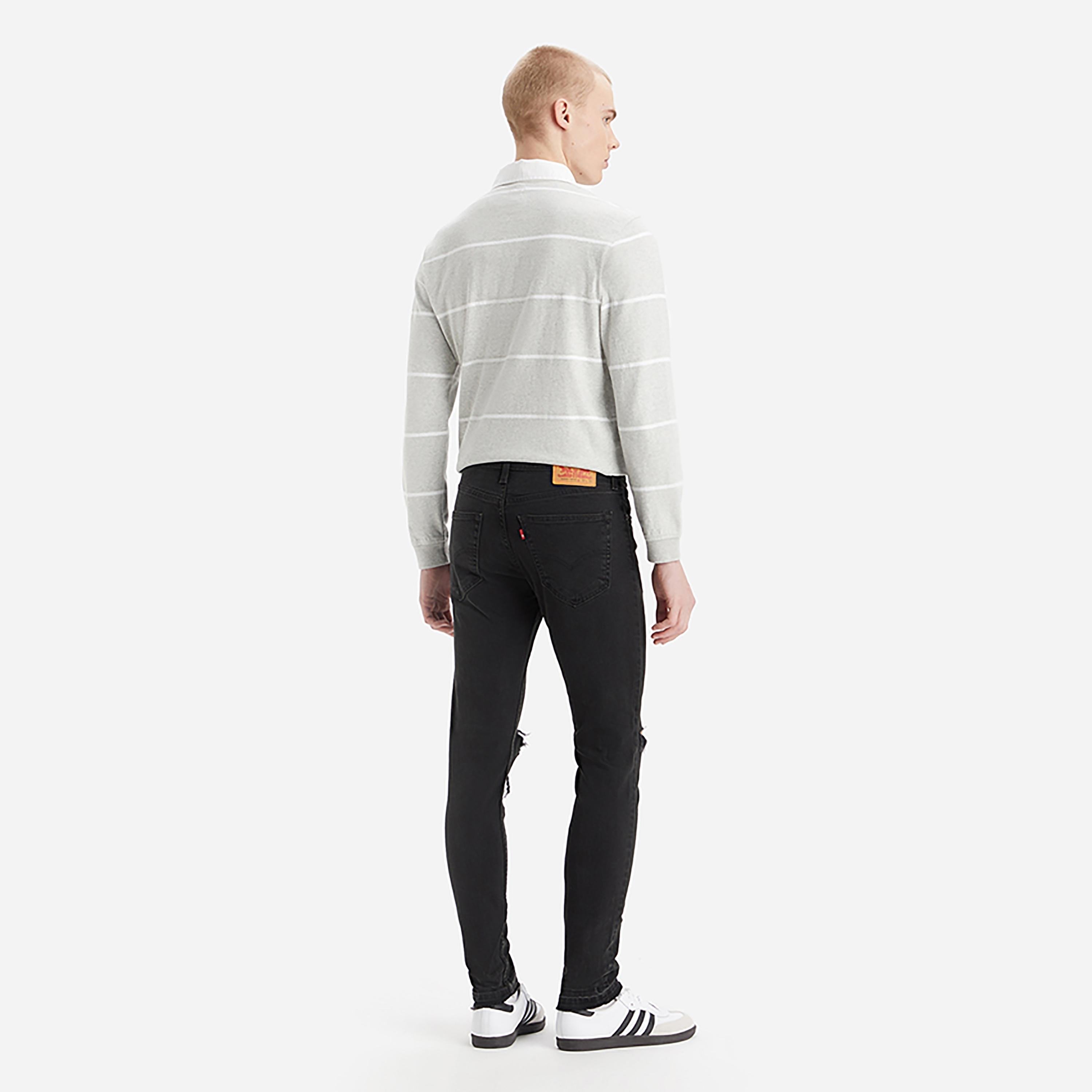 Levi's Black Skinny Fit Mid-Rise Slash Knee Jeans-men-clothing-bottoms-jeans-image-3