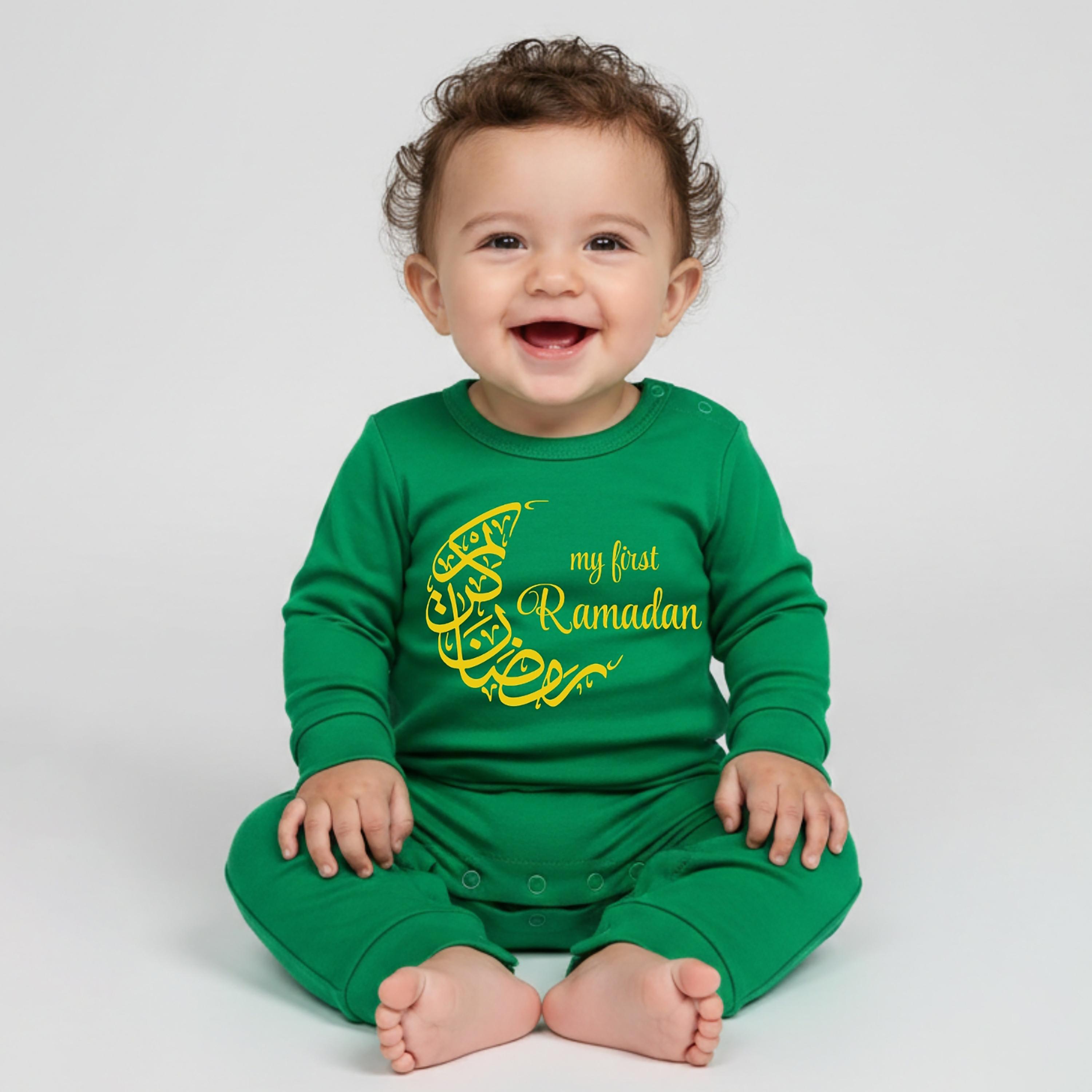Babyqlo My First Ramadan Printed Full Sleeves Romper-baby-boys-clothing-rompers-image-1