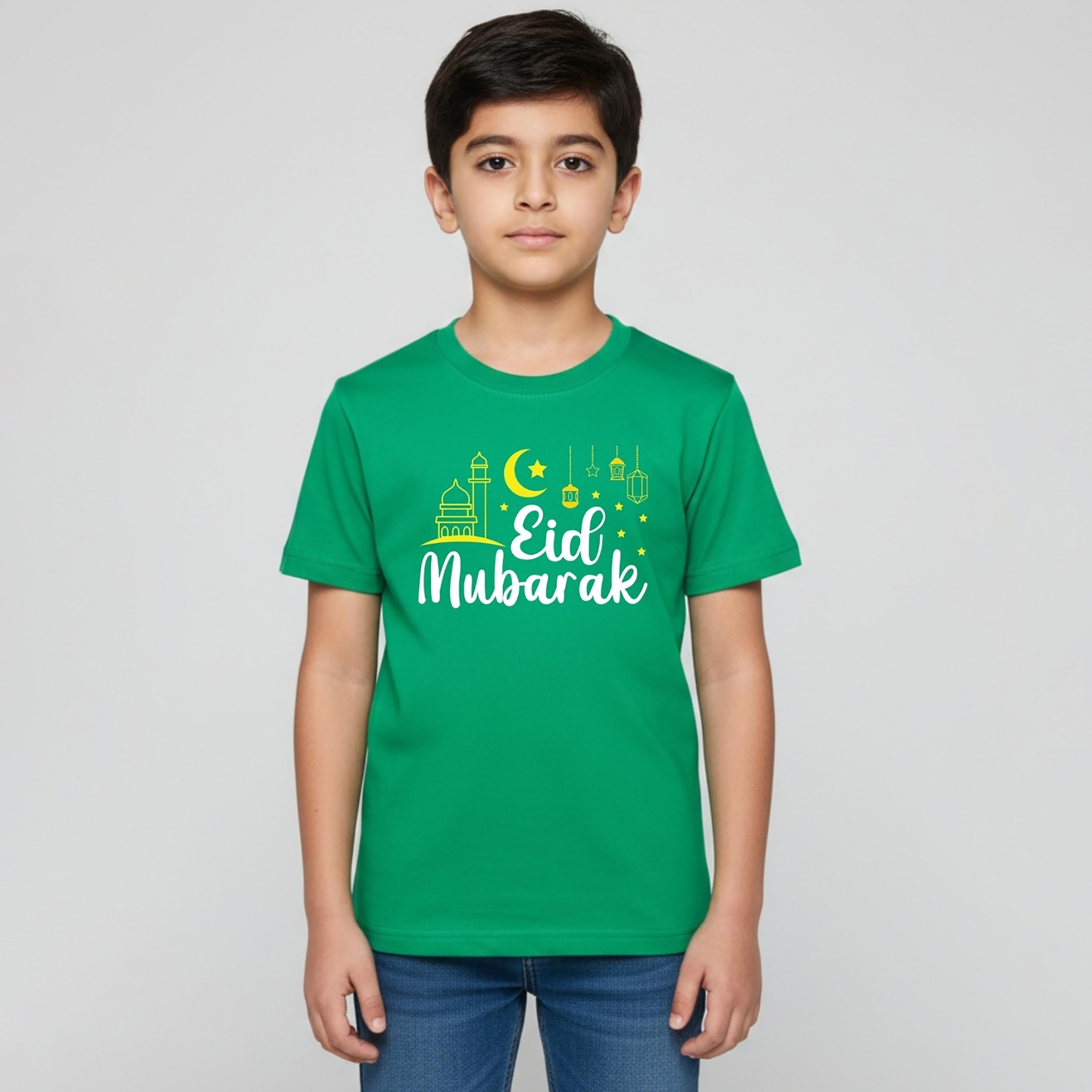 Babyqlo Eid Mubarak Printed Half Sleeves T-Shirt-boys-clothing-tshirtsandpolos-image-1
