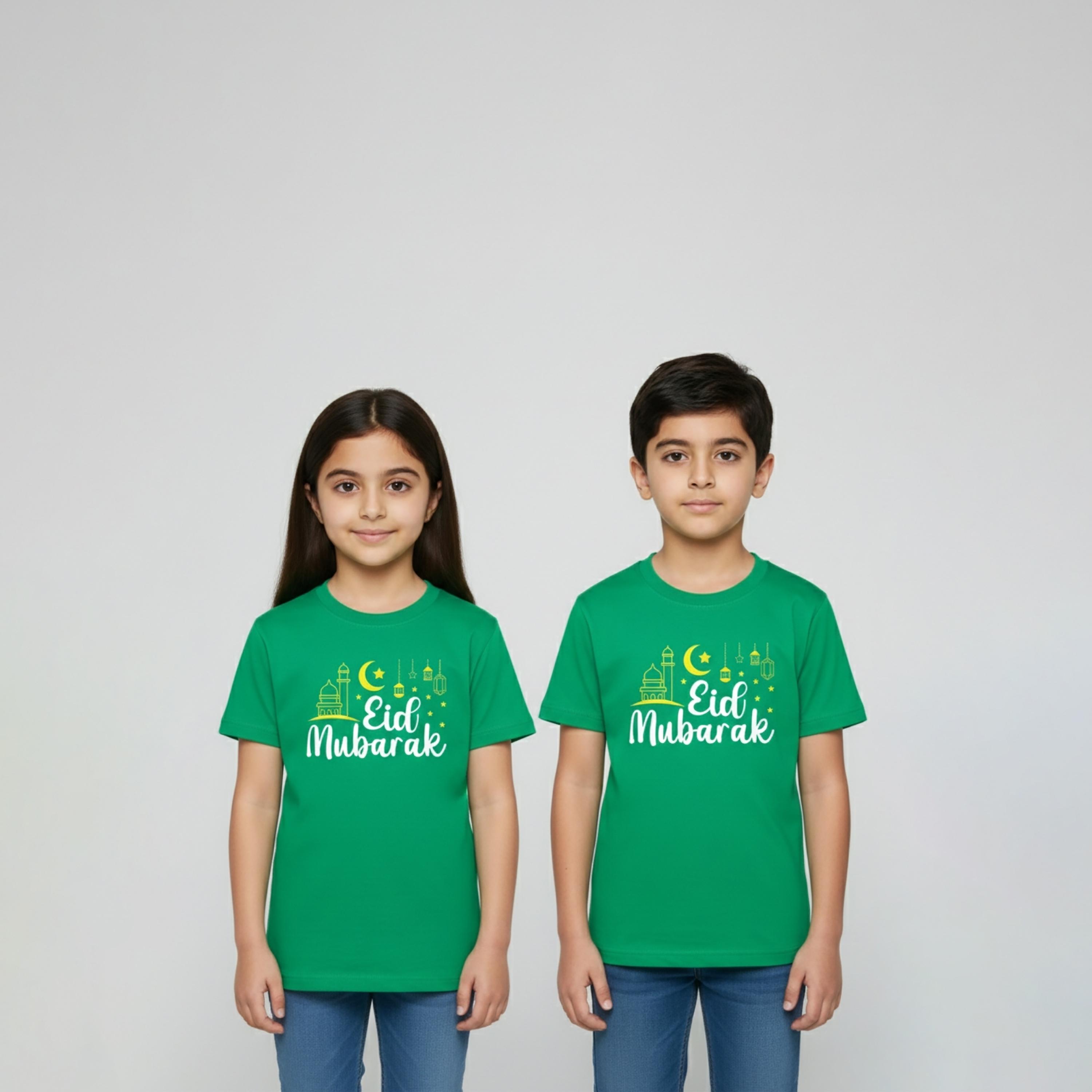 Babyqlo Eid Mubarak Printed Half Sleeves T-Shirt-boys-clothing-tshirtsandpolos-image-3