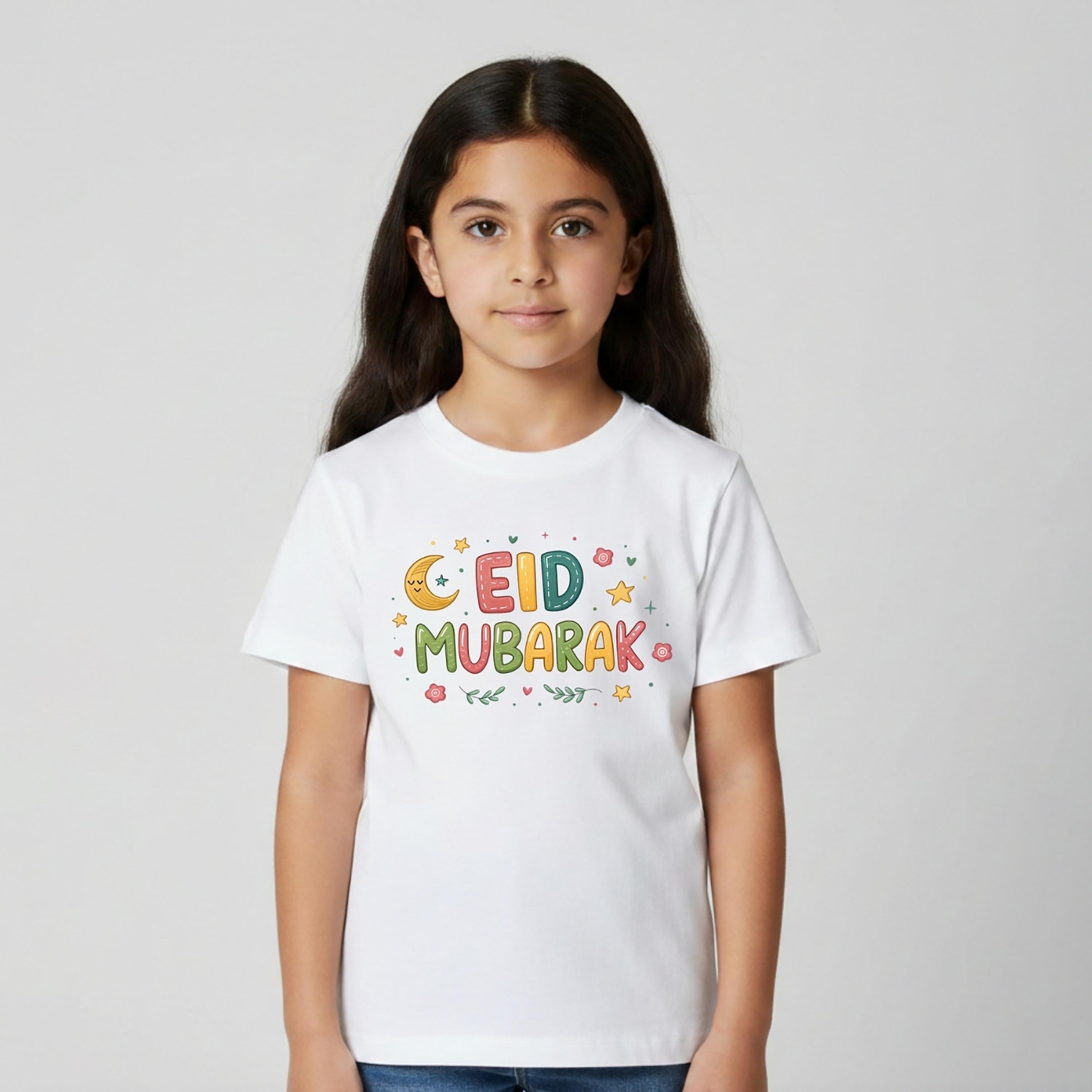 Babyqlo Eid Mubarak with Moon Printed Half Sleeves T-Shirt-boys-clothing-tshirtsandpolos-image-2