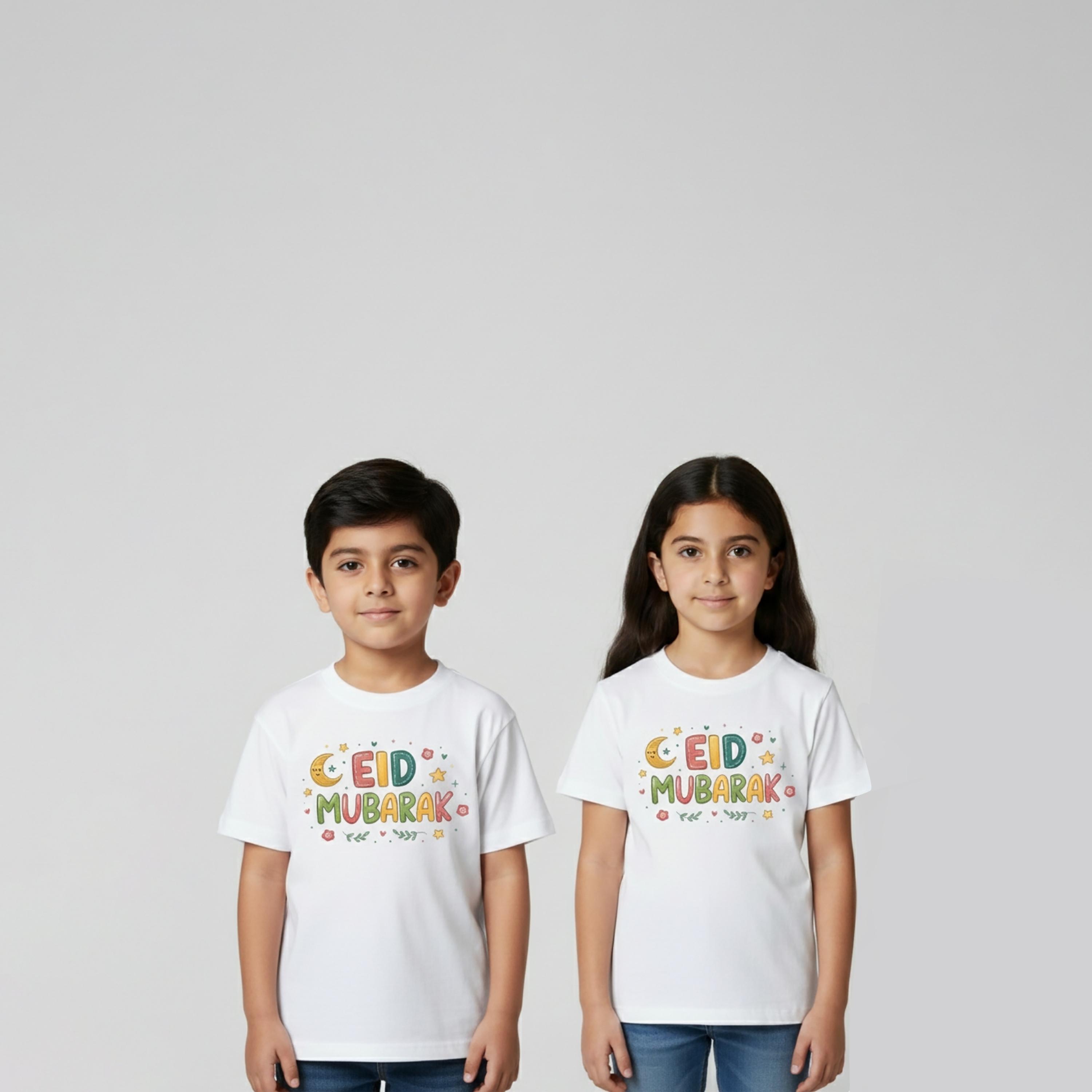 Babyqlo Eid Mubarak with Moon Printed Half Sleeves T-Shirt-boys-clothing-tshirtsandpolos-image-3