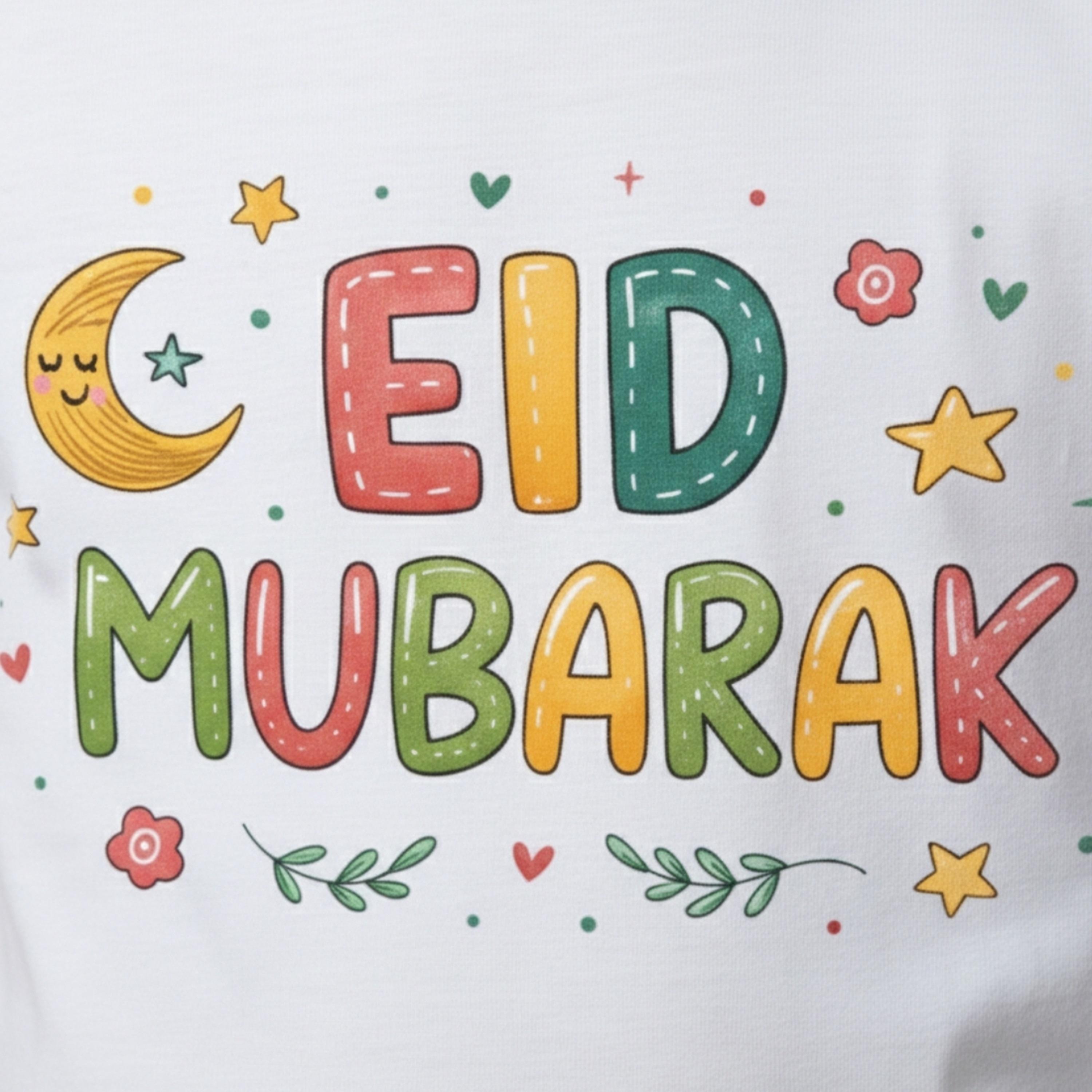 Babyqlo Eid Mubarak with Moon Printed Half Sleeves T-Shirt-boys-clothing-tshirtsandpolos-image-5