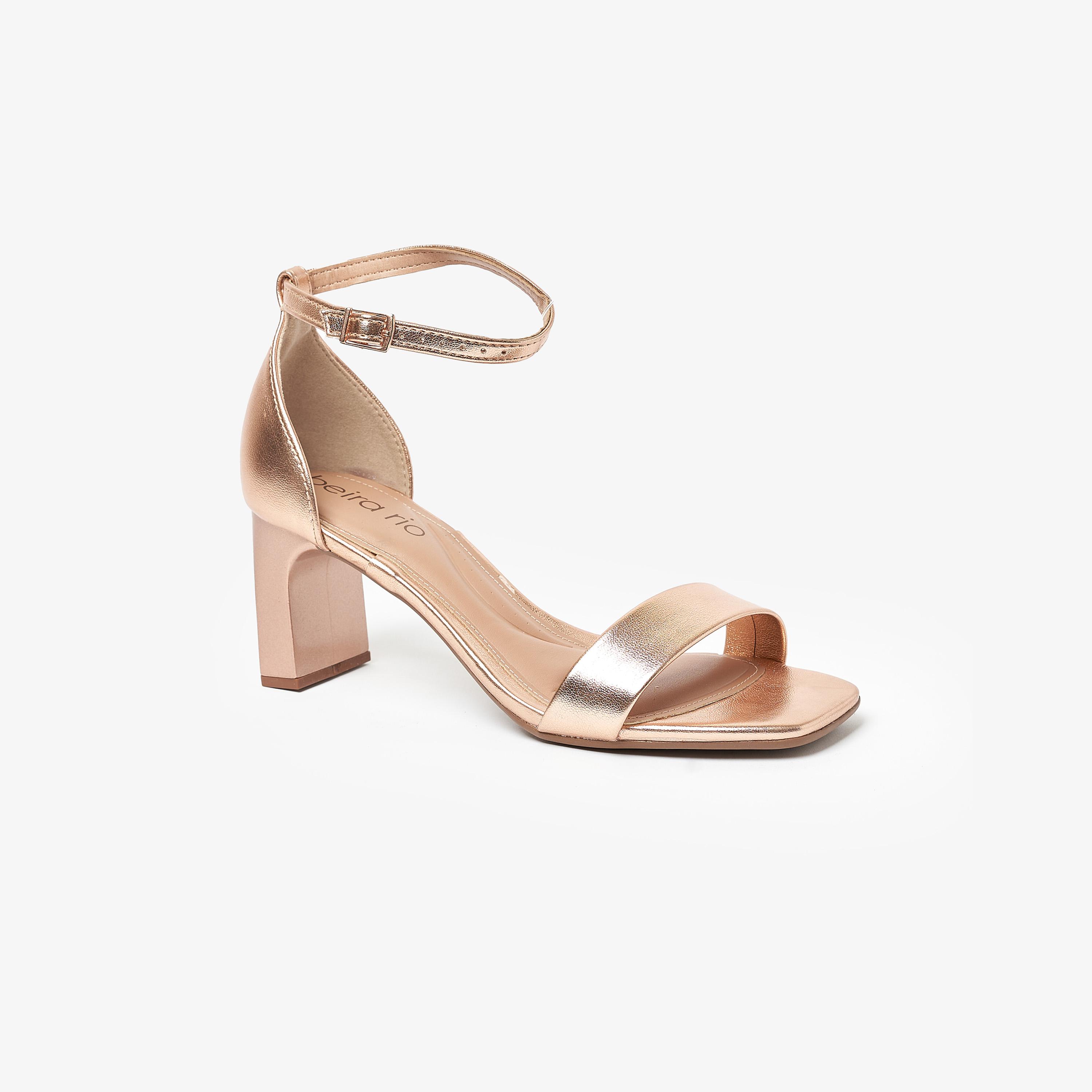 Beira Rio by Geoomnii  Women's Block Heel Sandals with Ankle Strap | 8466-303-14710     -women-shoes-heels-image-1
